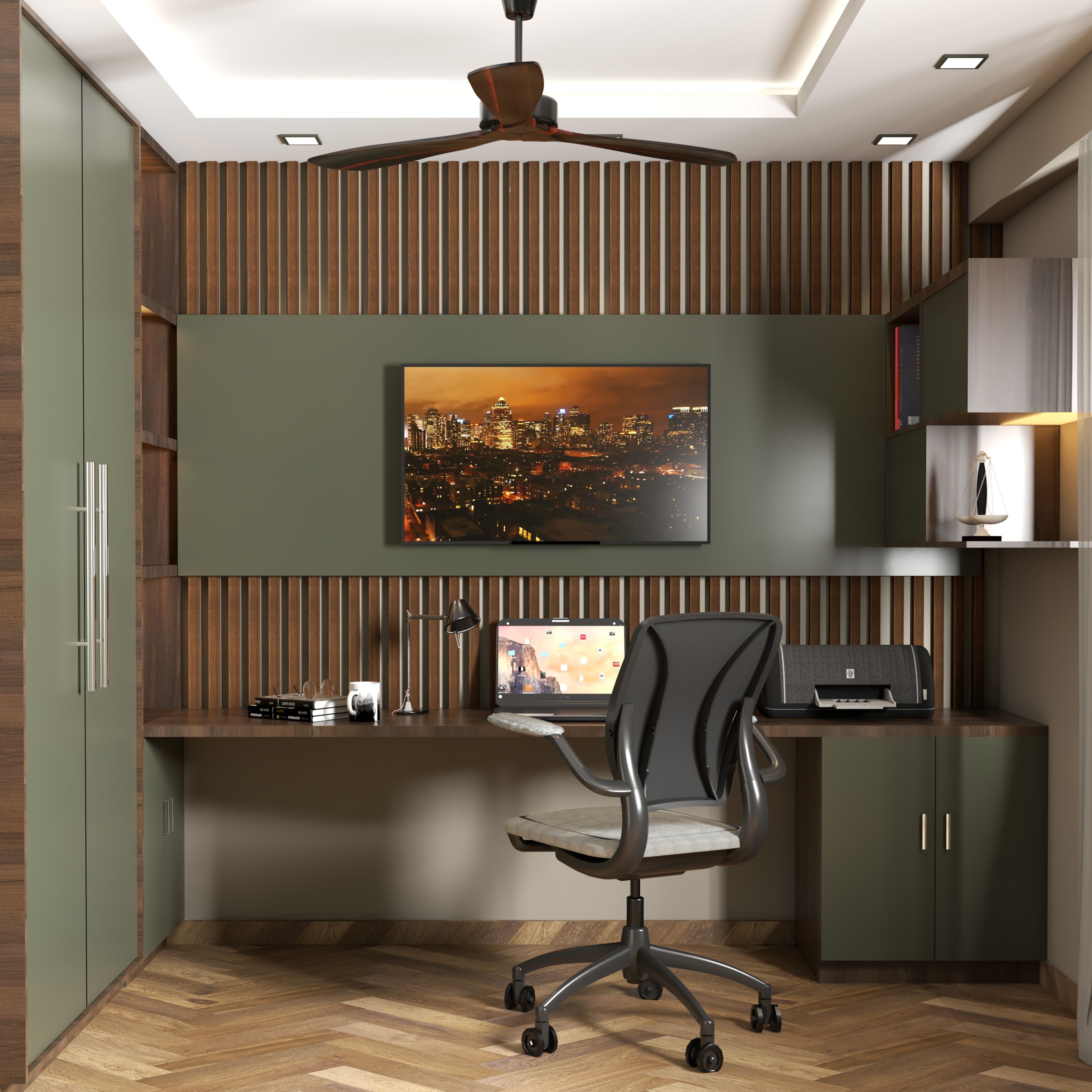 Rustic Style Convenient Home Office Design