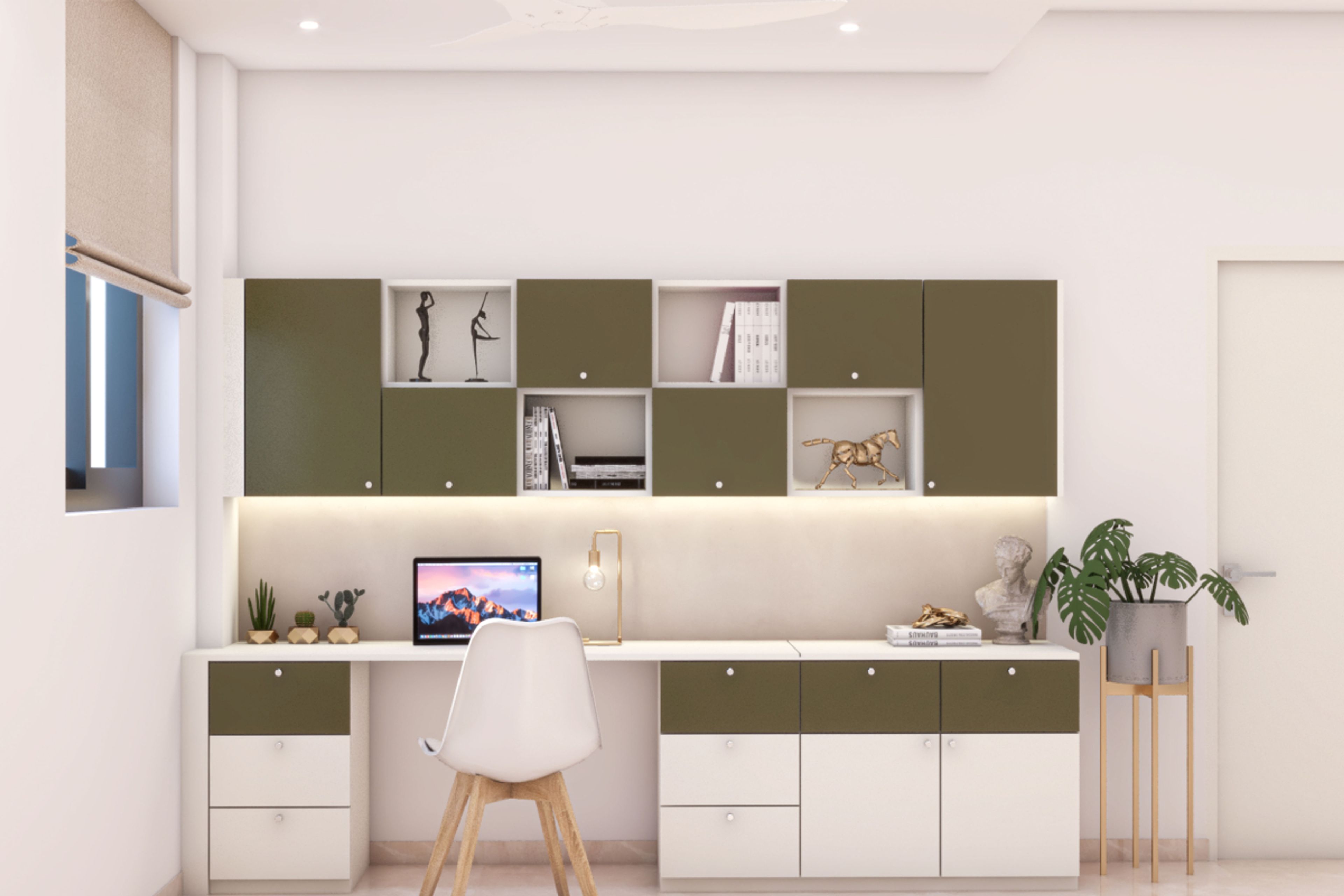 Modern Style Compact Convenient Home Office Design