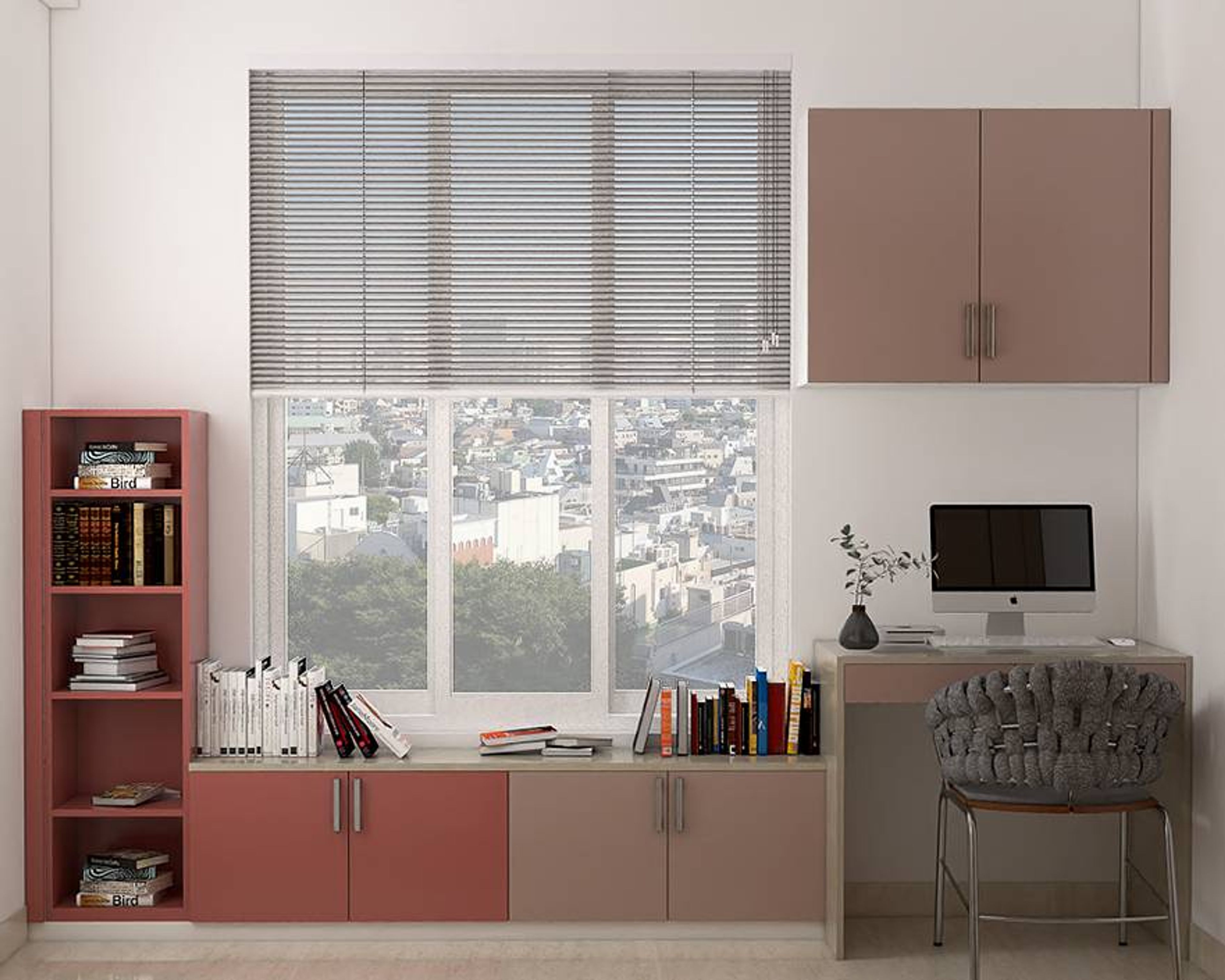 Shabby-Chic Home Office Design With Simple Colour Palette