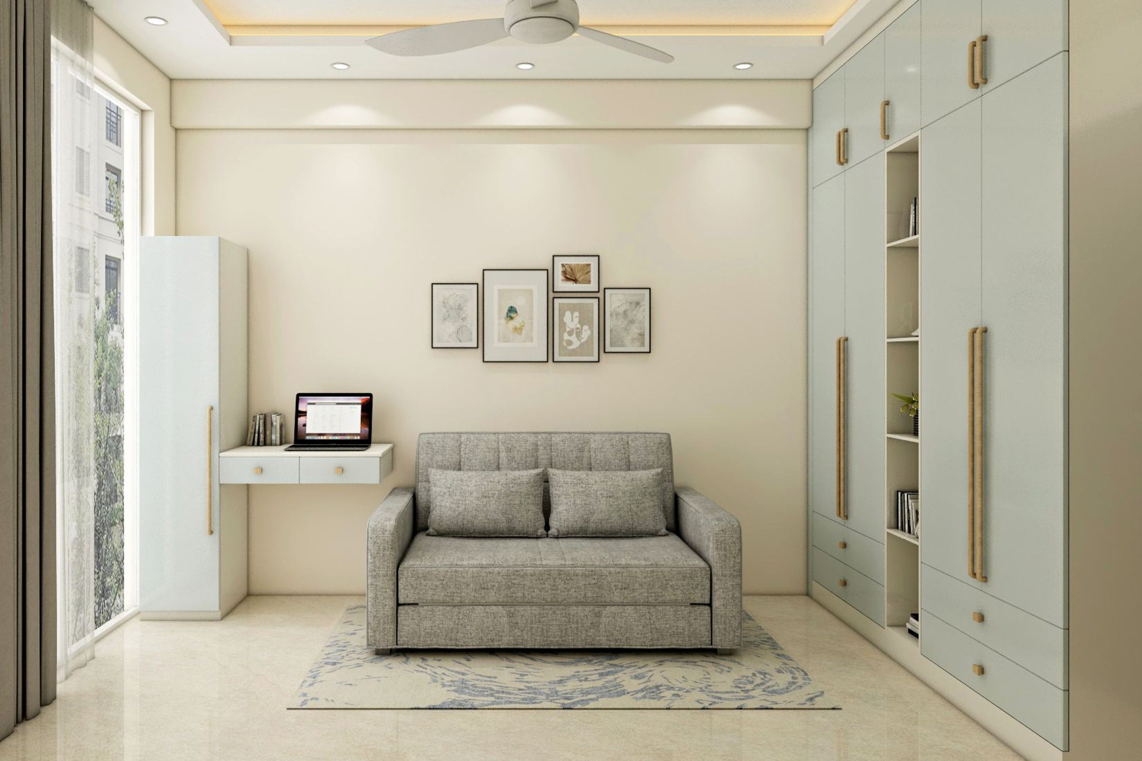 Modern Boy's Room Design With Wardrobe Unit