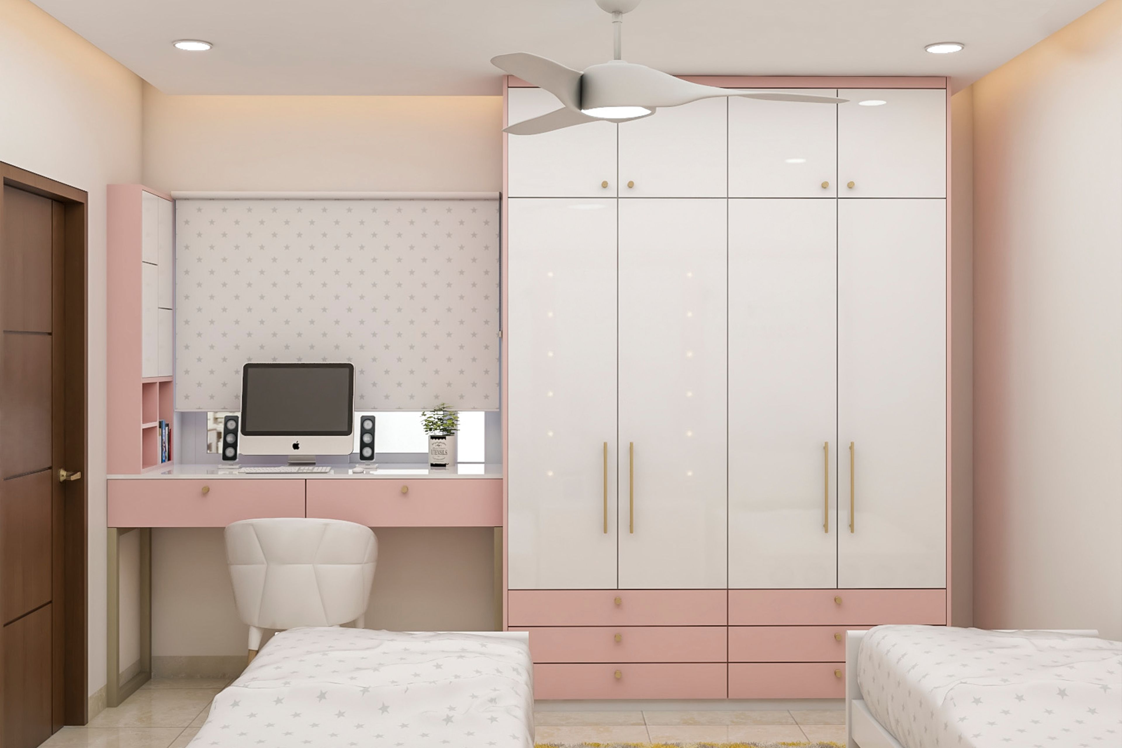 Pink Twin Kid's Bedroom - Livspace