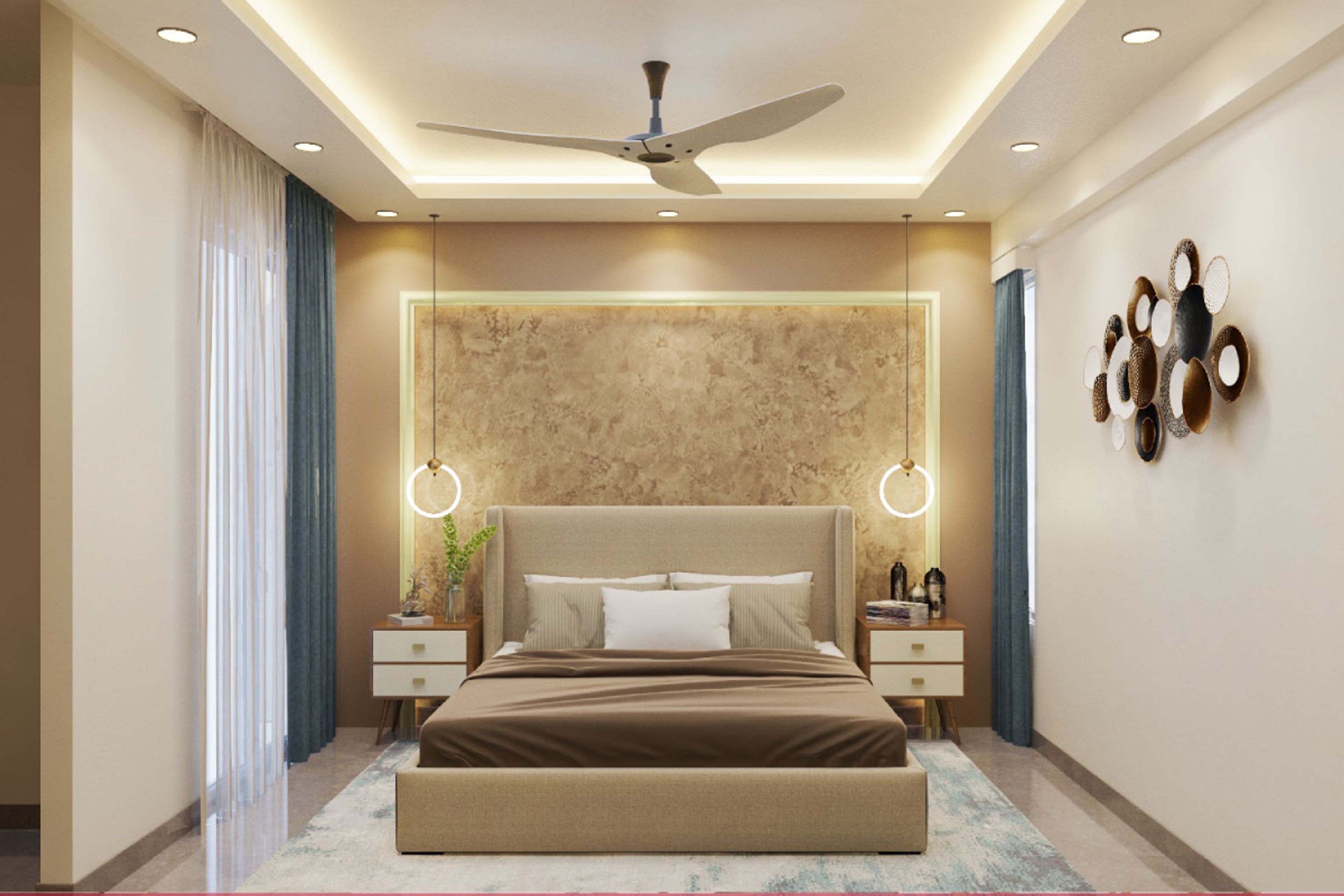 Contemporary Boy's Room Design With Wooden Headboard