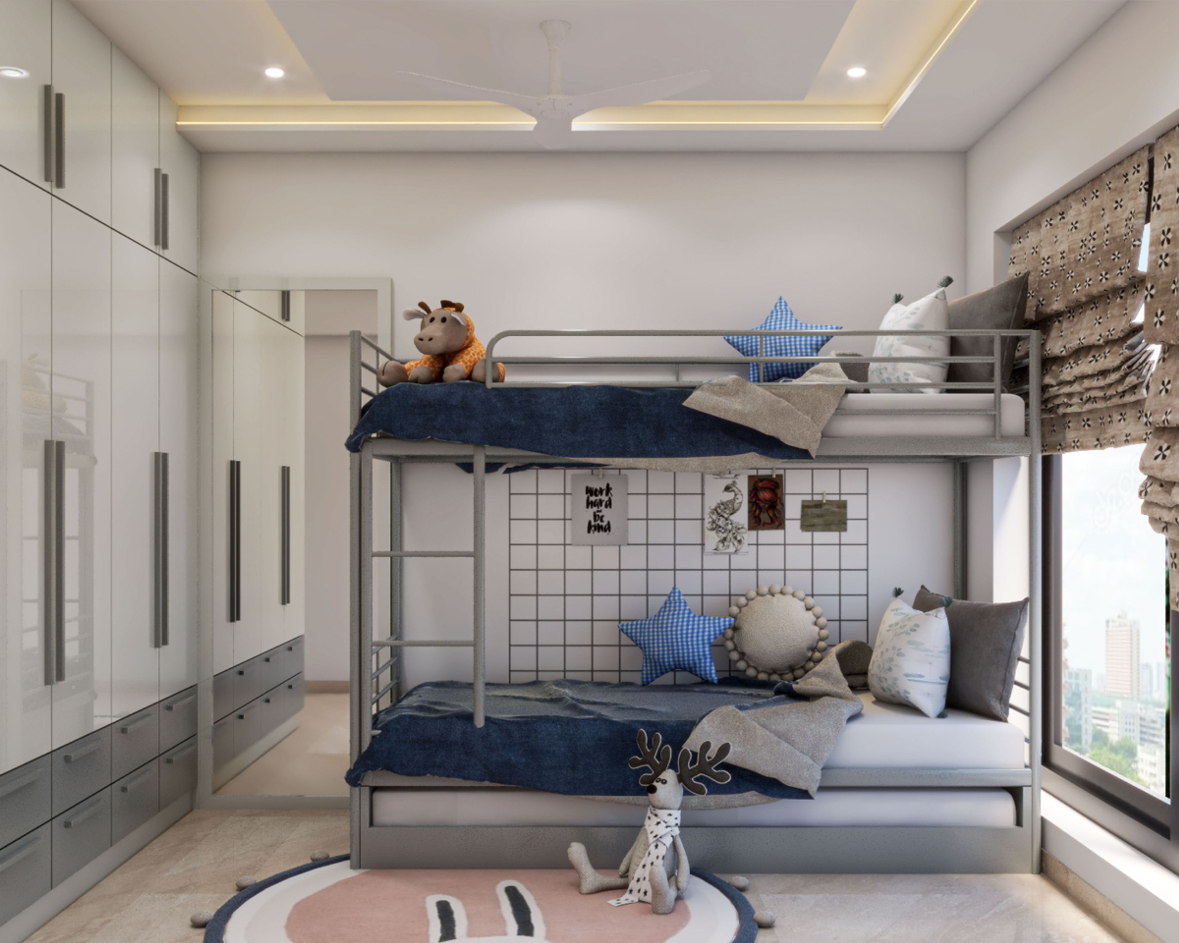 Modern Boy's Room Design With Bunk Bed