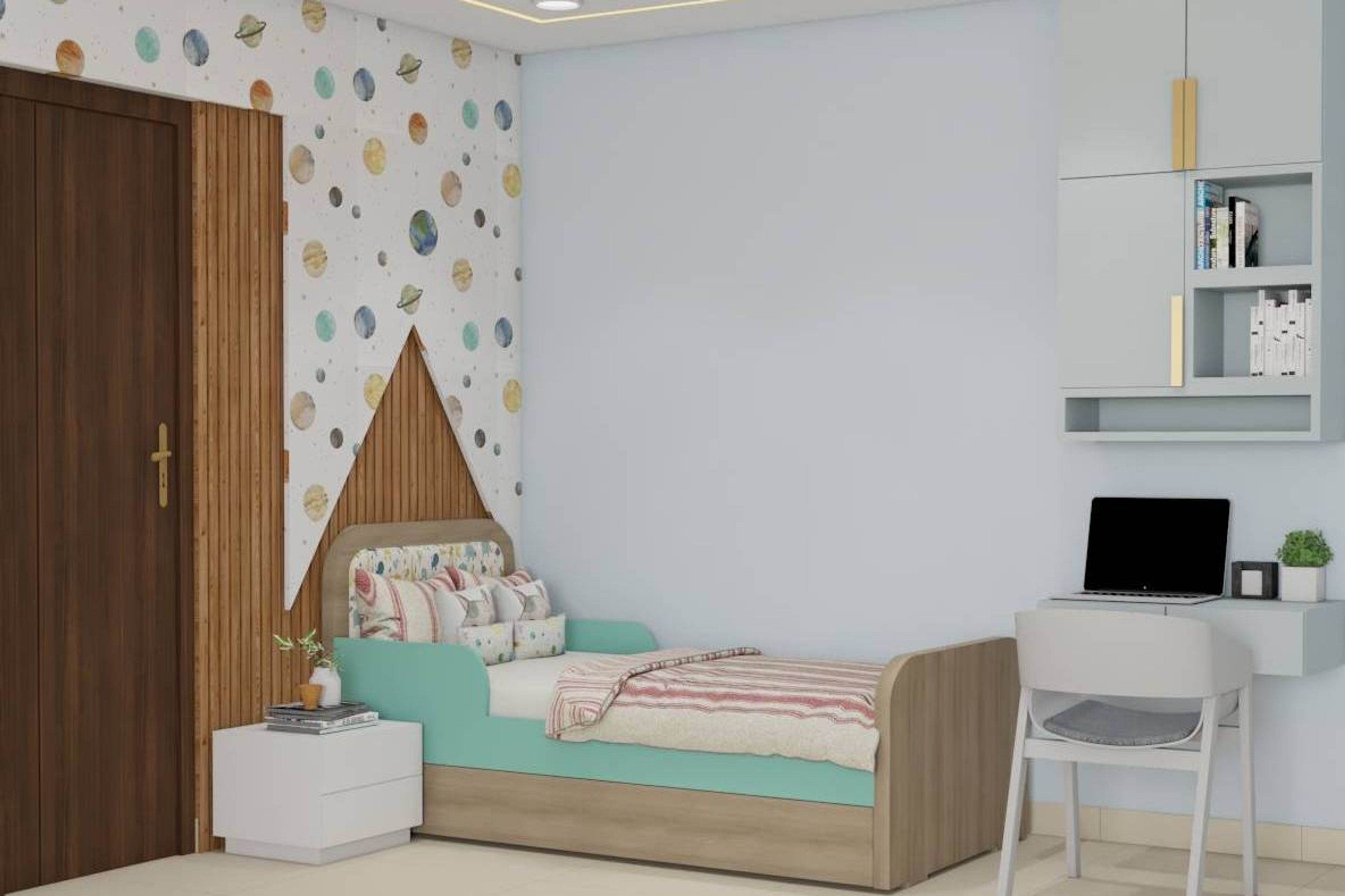 Modern Kid's Bedroom Design With Study Table