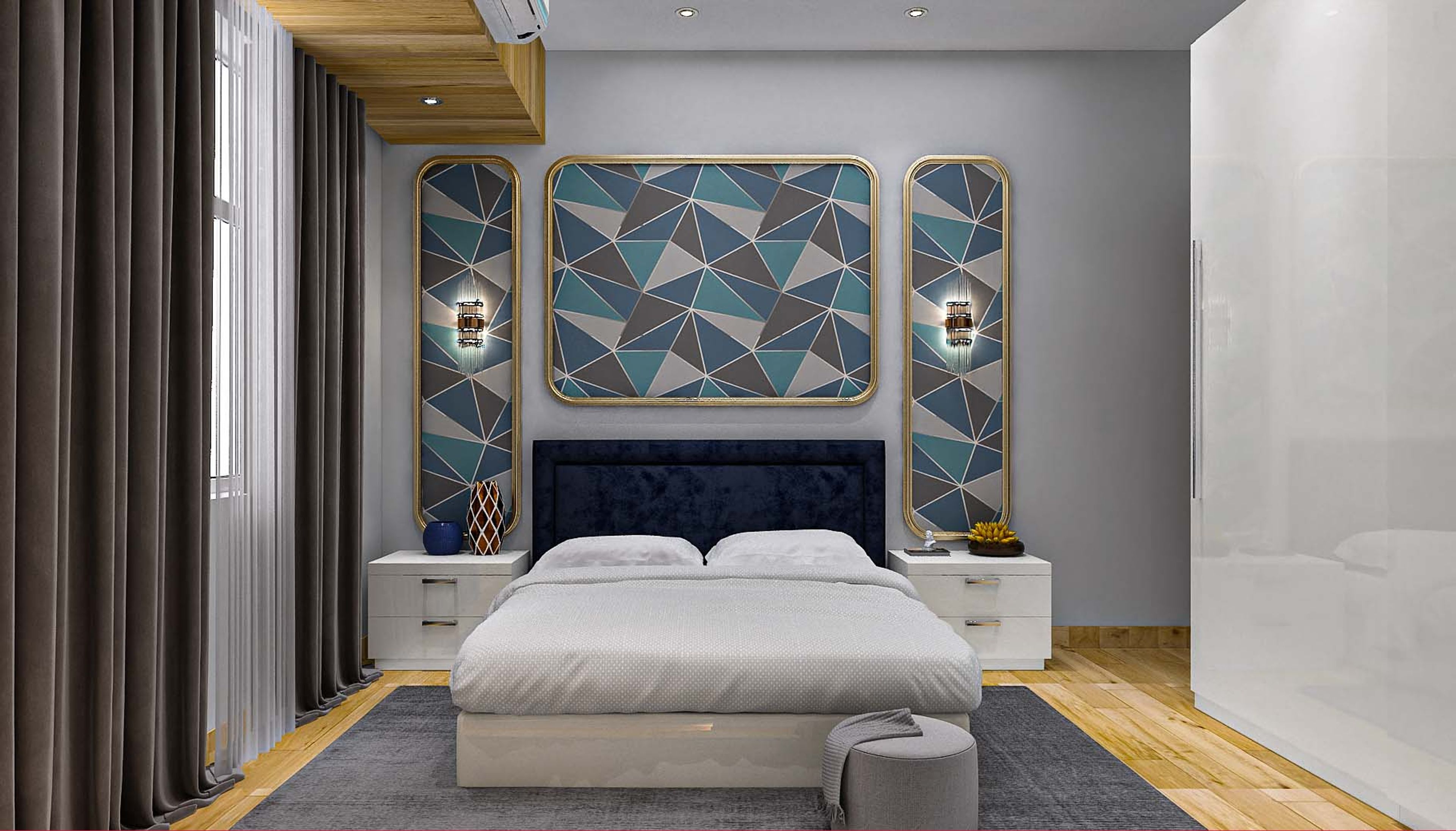 Contemporary Kid's Bedroom Design With Sleek Wardrobe