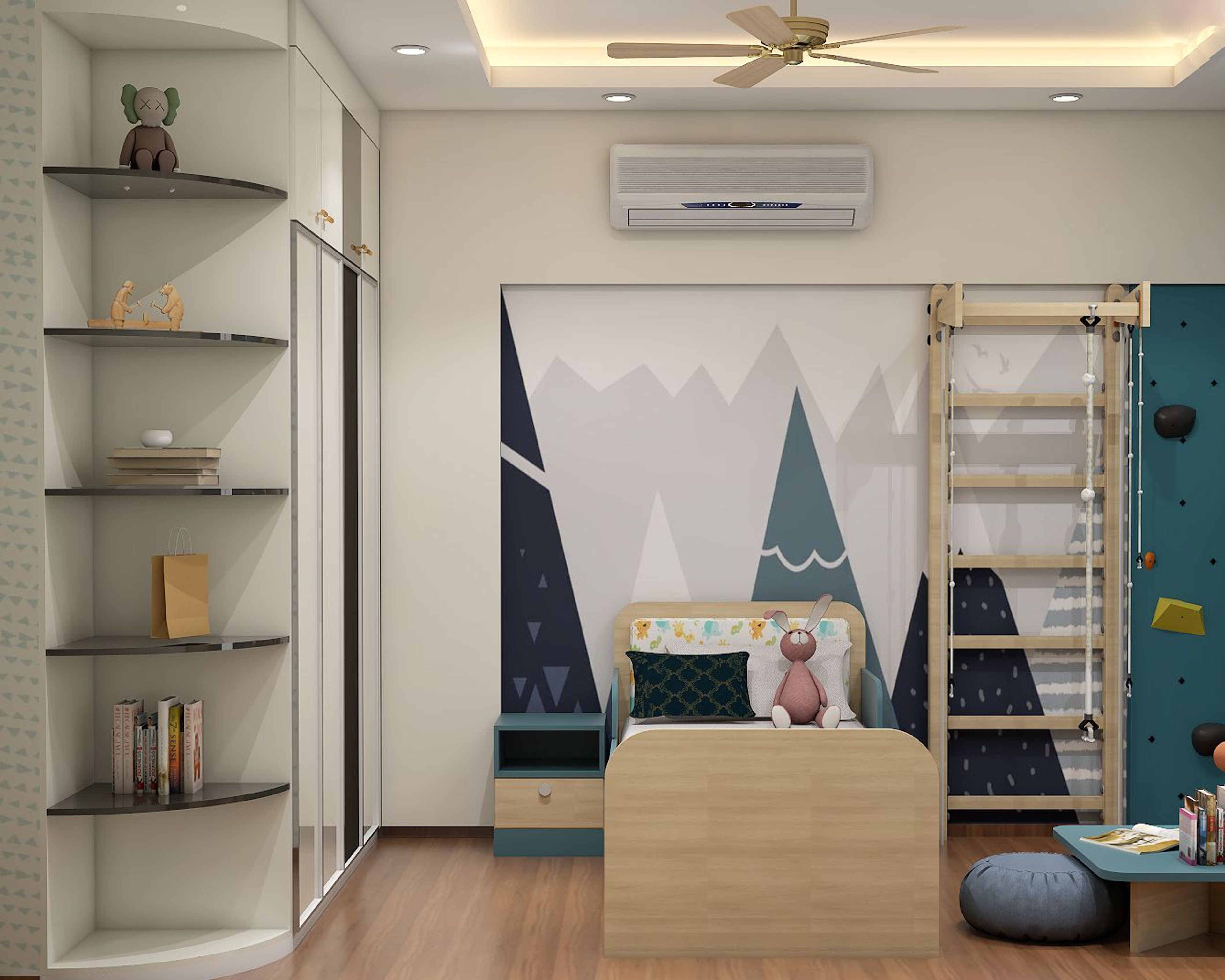 Modern Mountain-Themed Kid's Bedroom Design