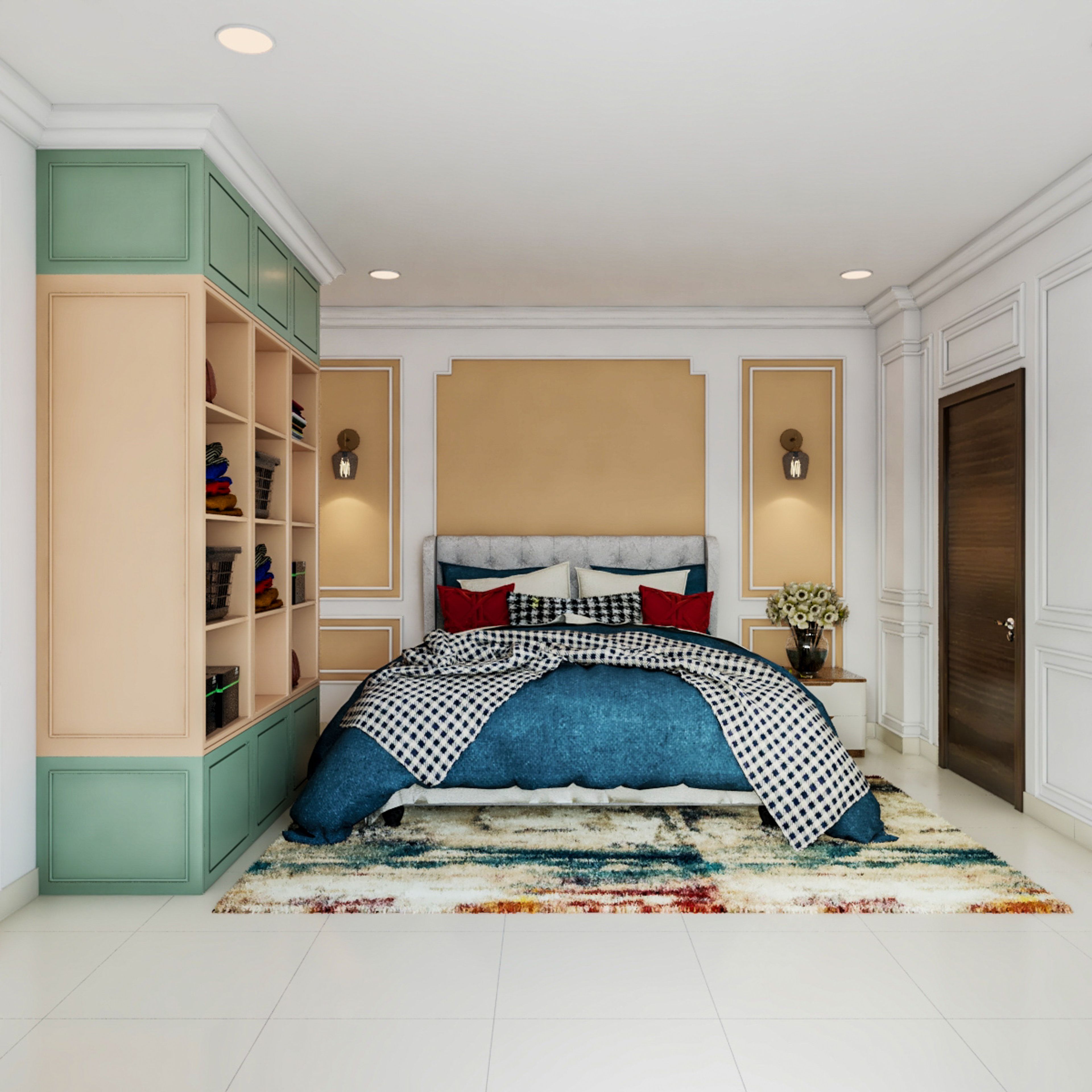 Contemporary Kid's Bedroom Design With Tall Unit