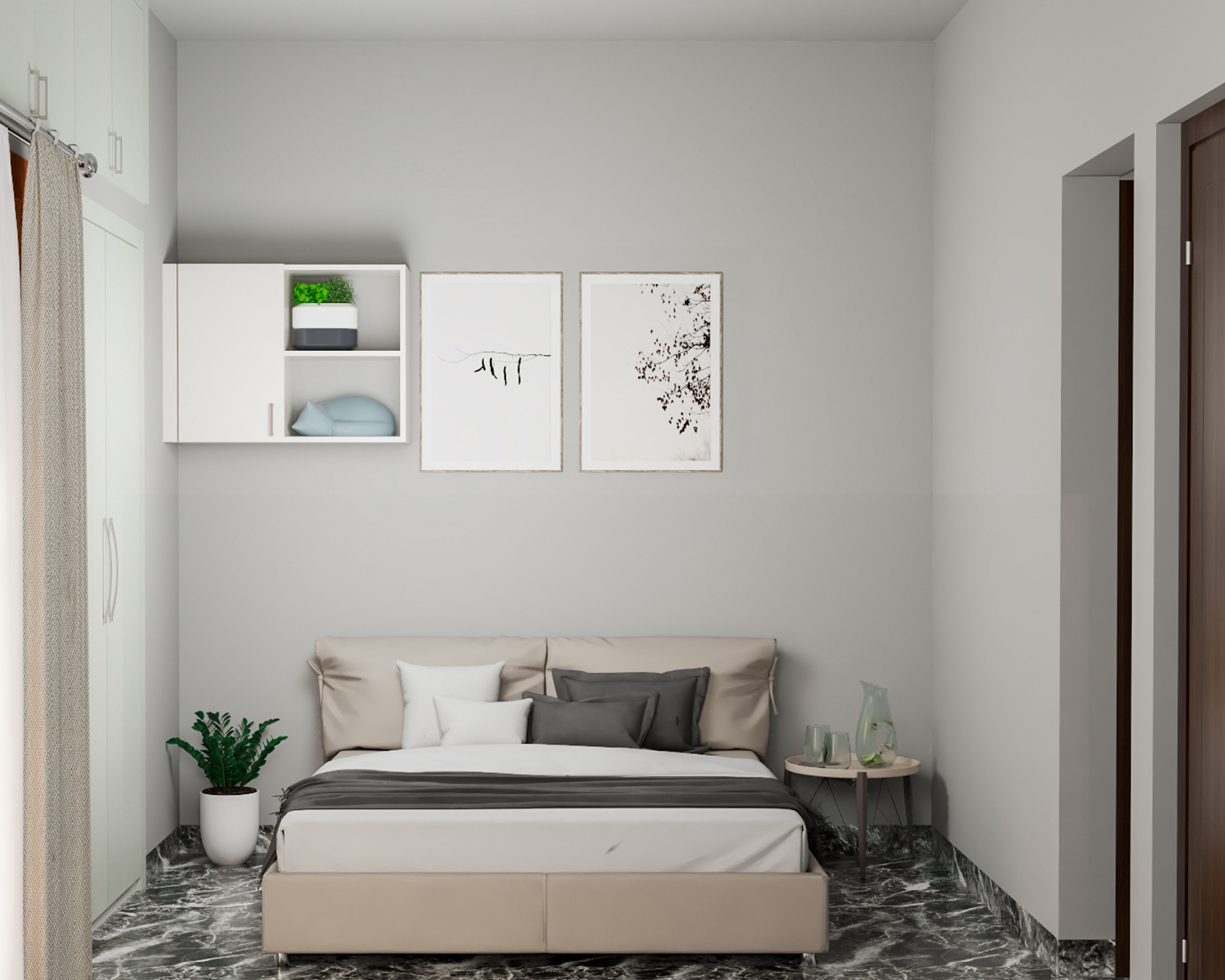Grey-Coloured Modern Convenient Kid's Bedroom Design
