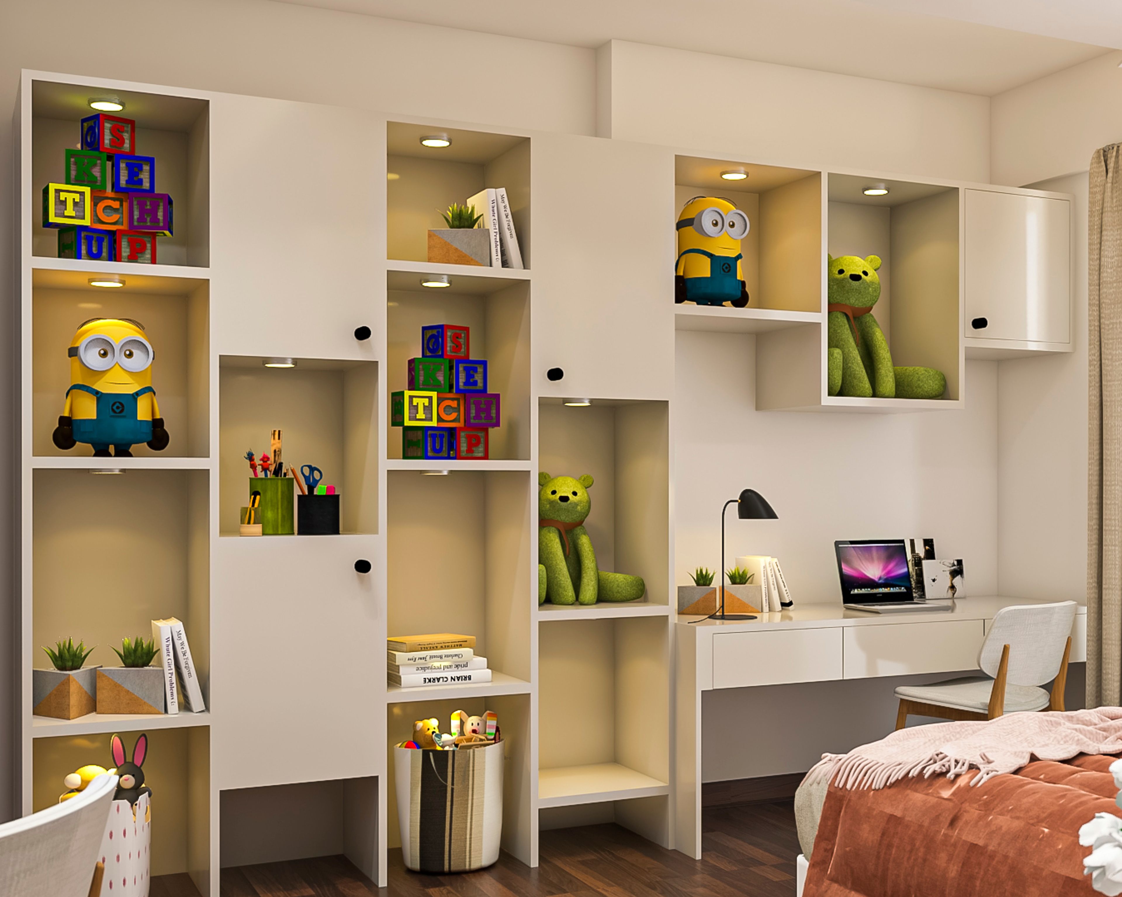 Purple Themed Kid's Bedroom - Livspace