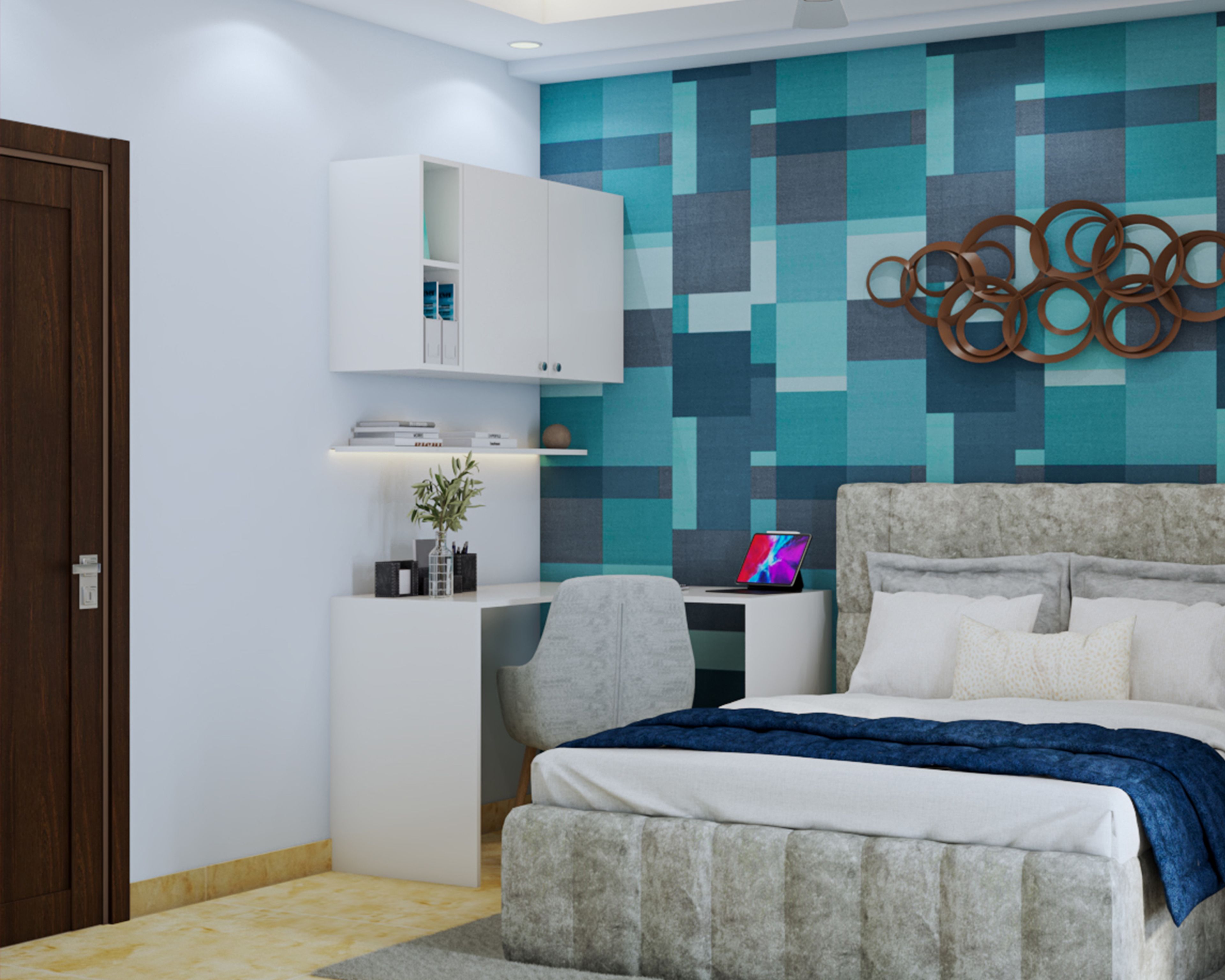 Kid's Bedroom Design With study And Wardrobe - Livspace