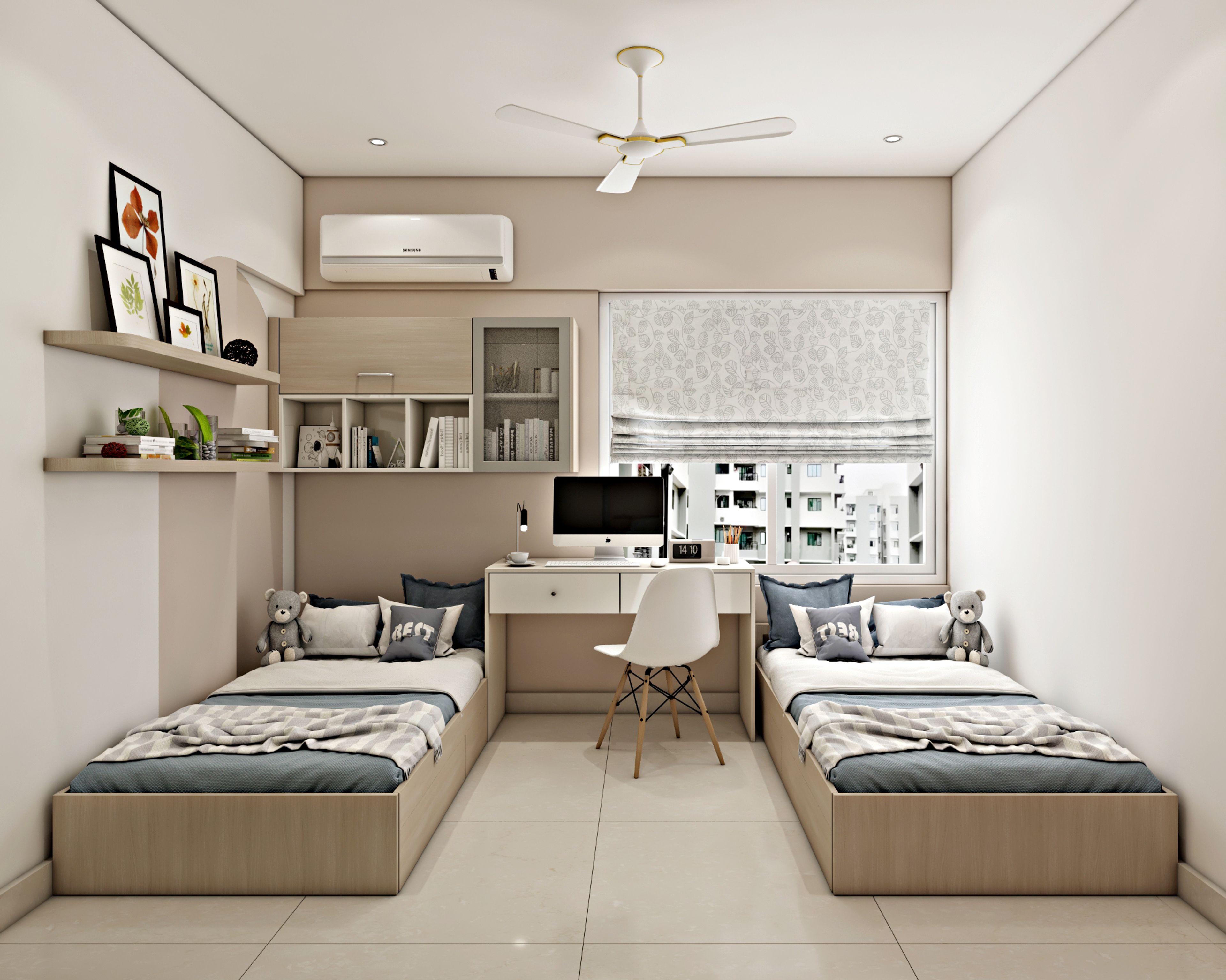 Modern Grey-Themed Kid's Bedroom Design