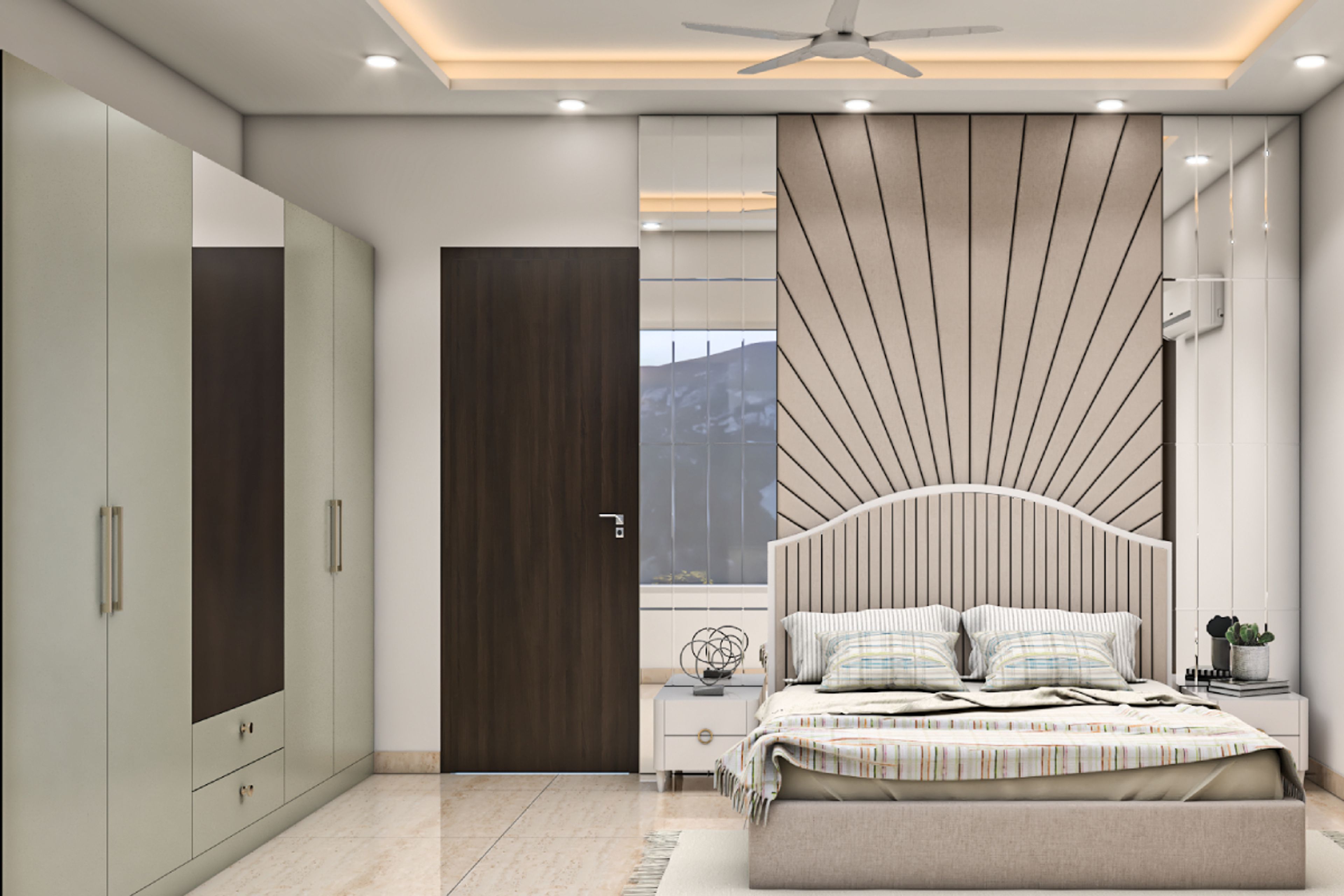 Modern Kid's Bedroom Design With Bevelled Mirror Patterns
