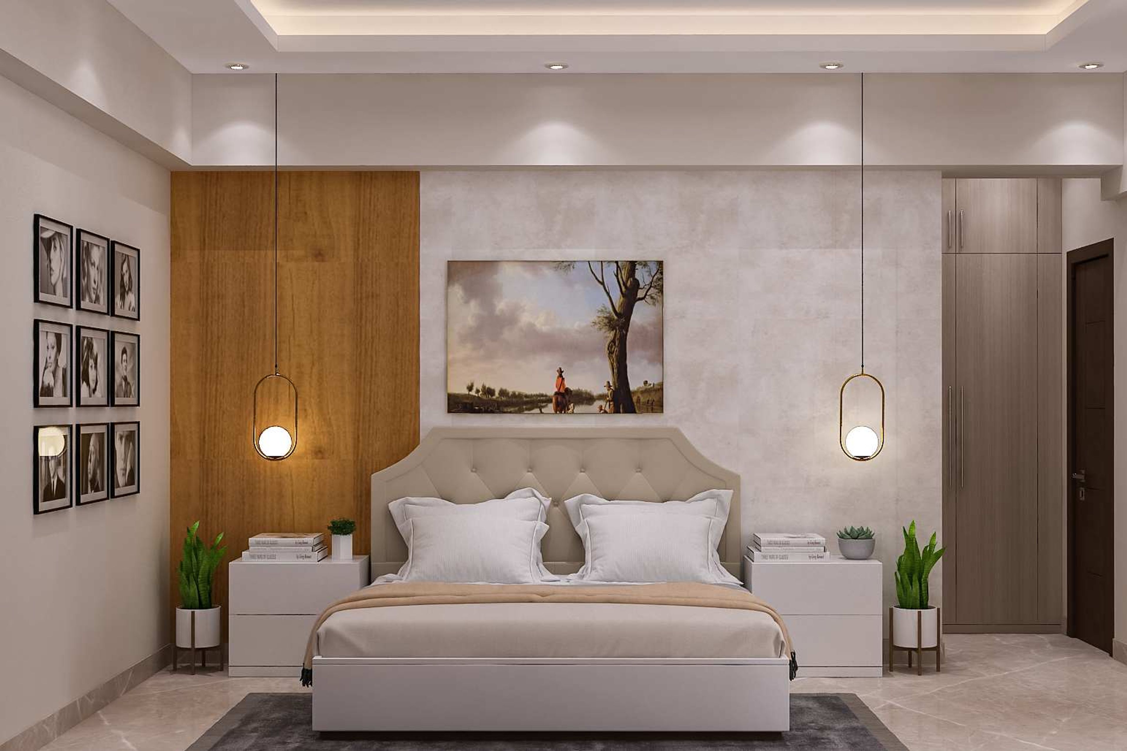 Modern Kid's Bedroom Design With Concrete Textured Accent Wall