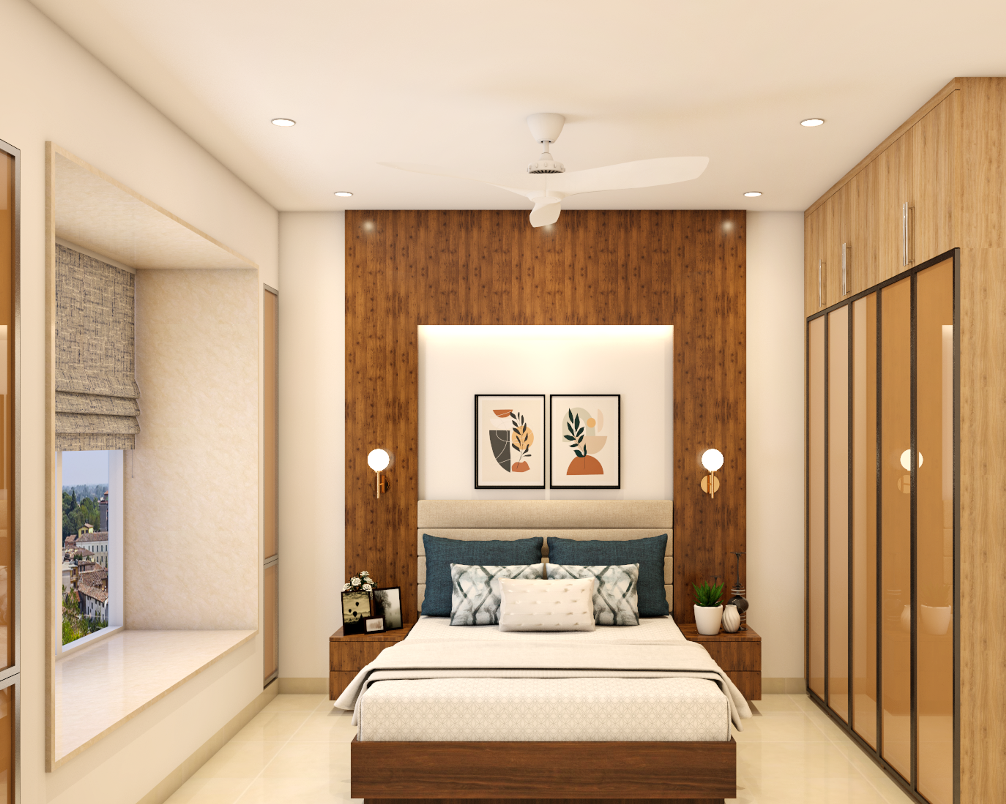 Contemporary Kid's Bedroom Design With Double Bed