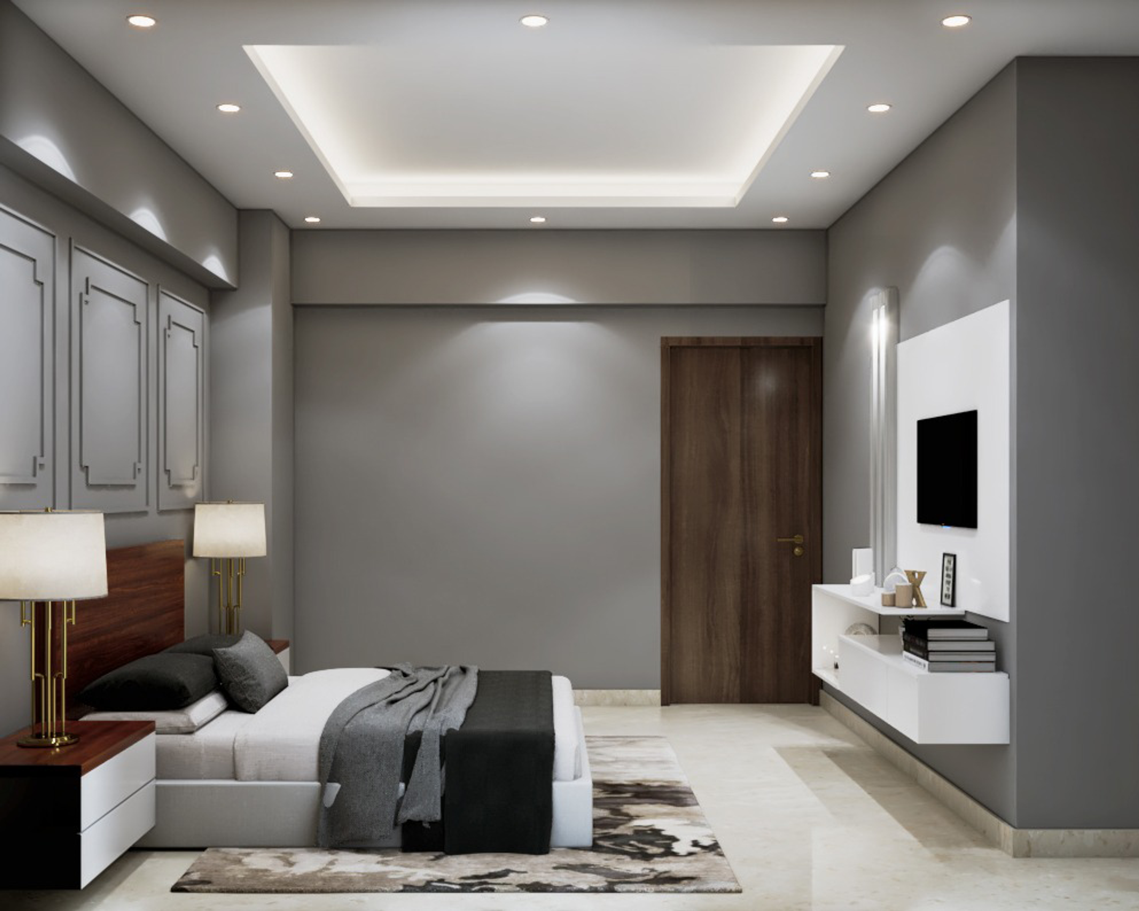 Contemporary Kid's Bedroom Design With TV Unit