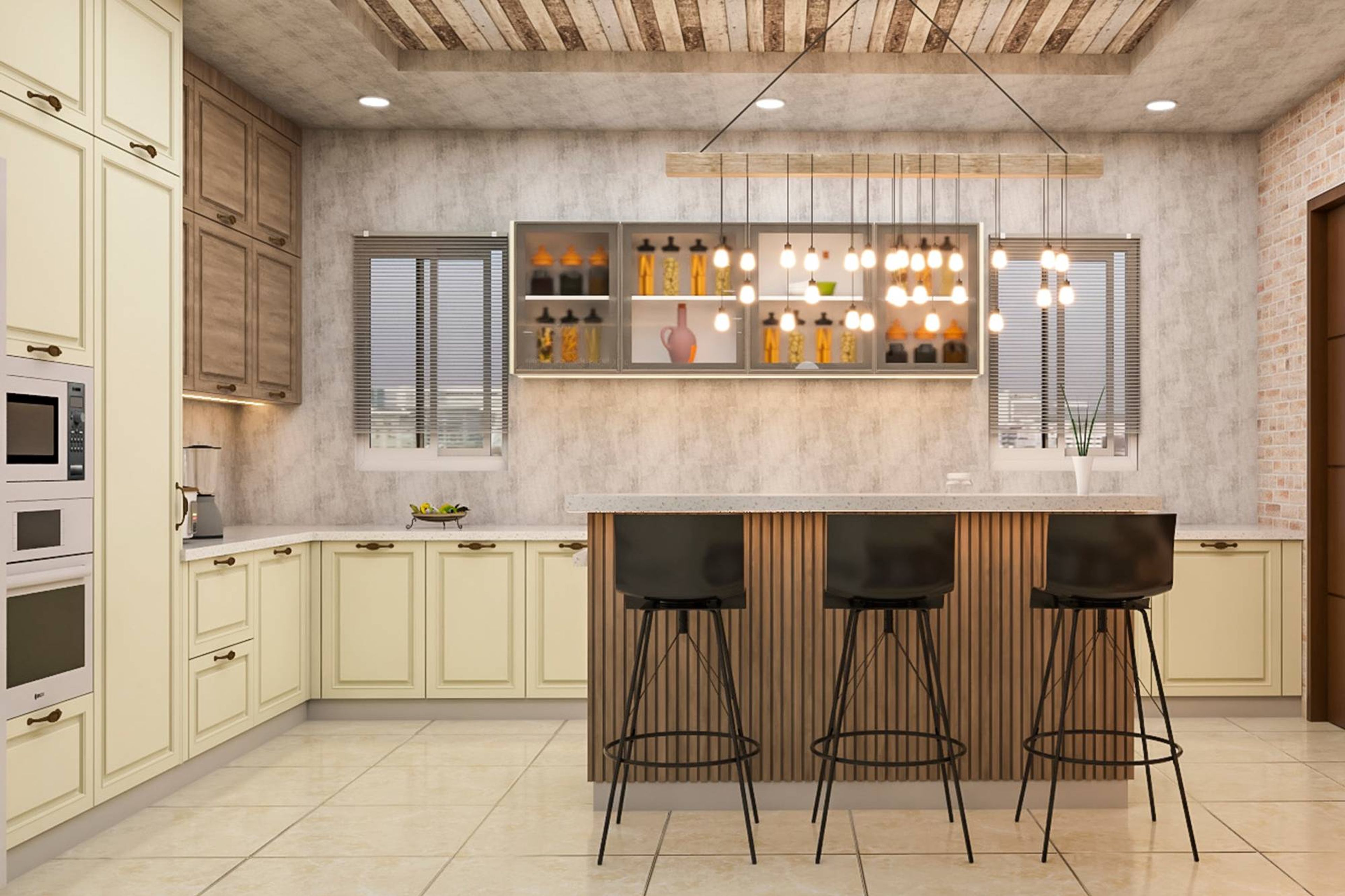 Contemporary L Shape Kitchen – Livspace
