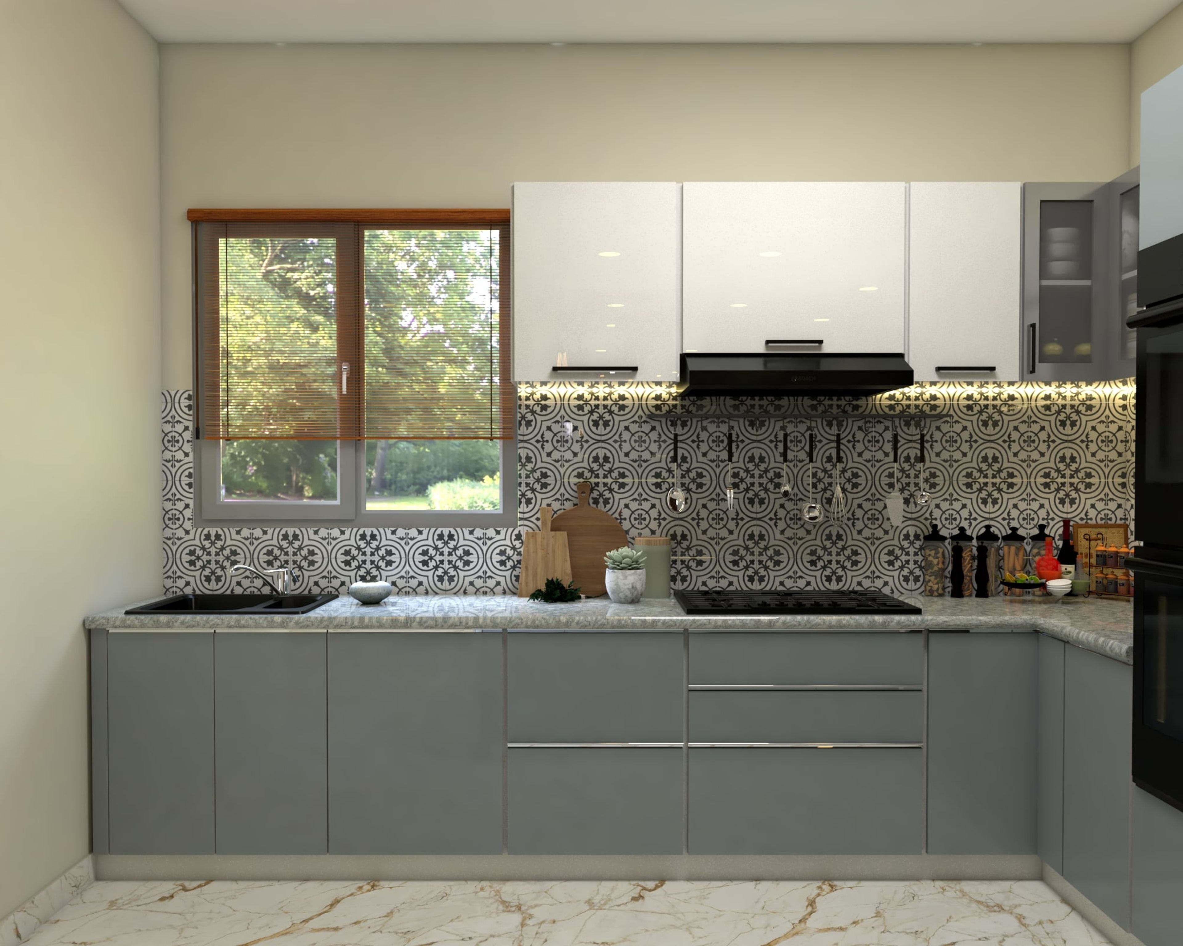 Modern Modular Kitchen Design With Kitchen Island