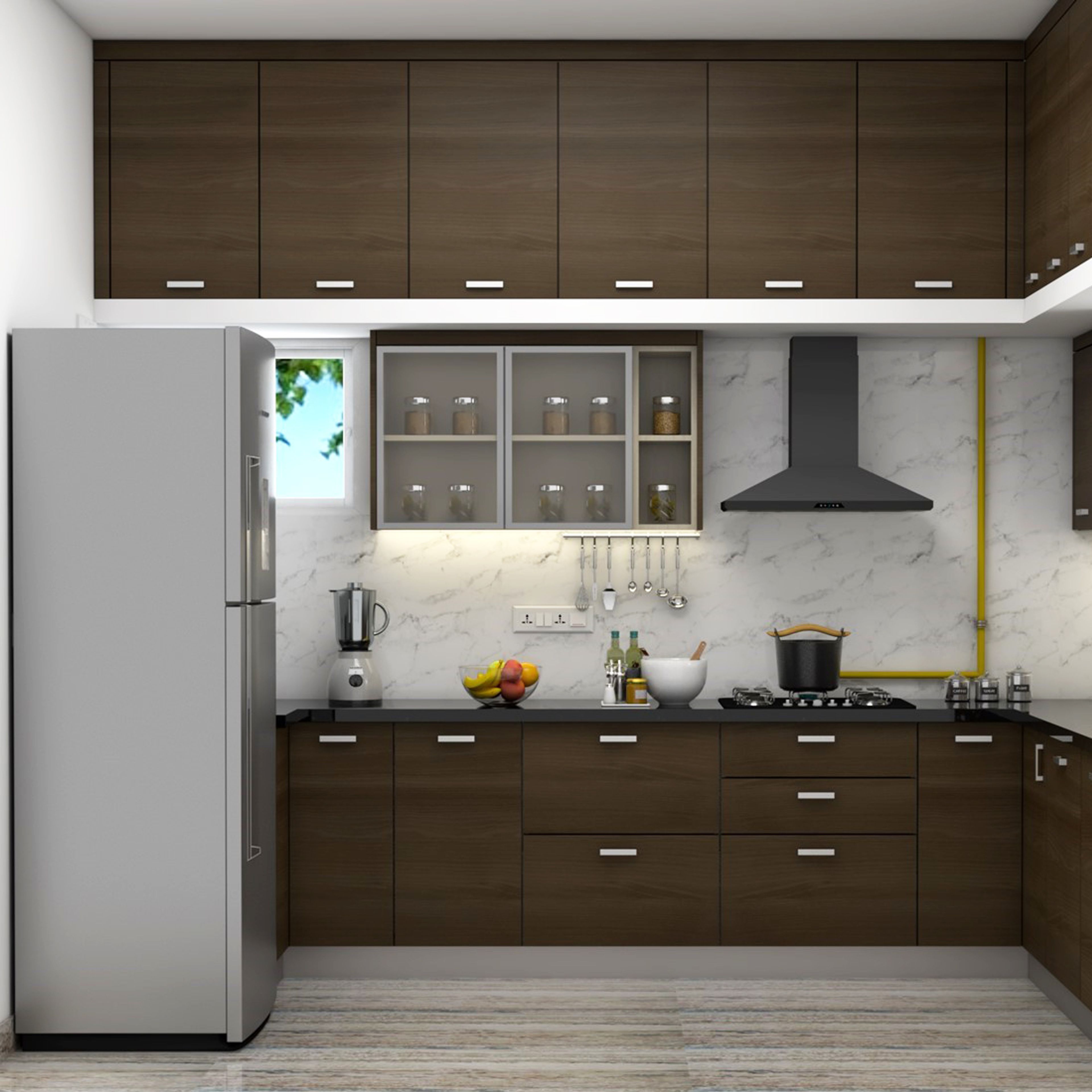 Contemporary Dual-Toned Wooden Kitchen Design