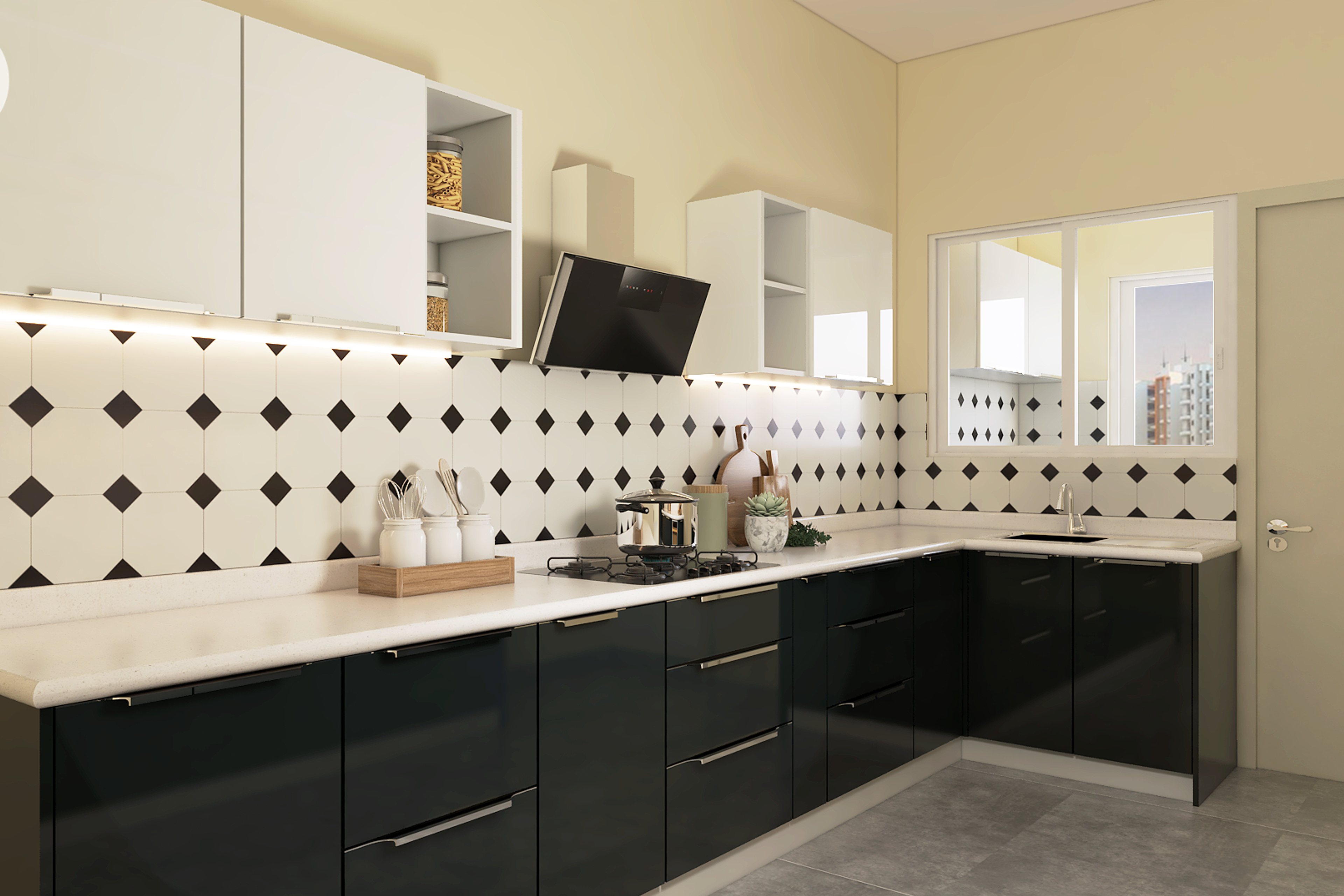 Spacious Kitchen Design - Livspace