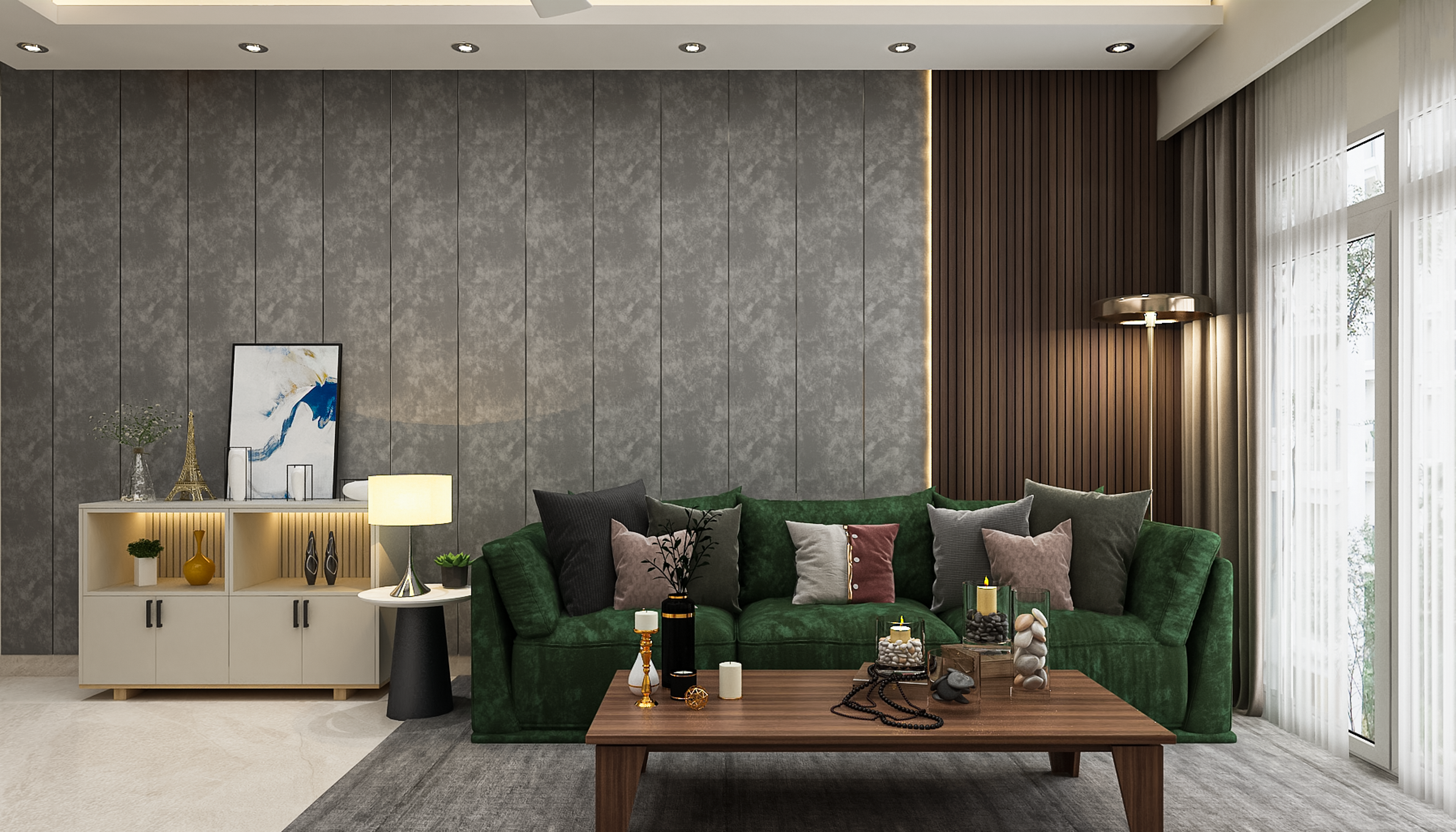 Modern Living Room Design - Livspace