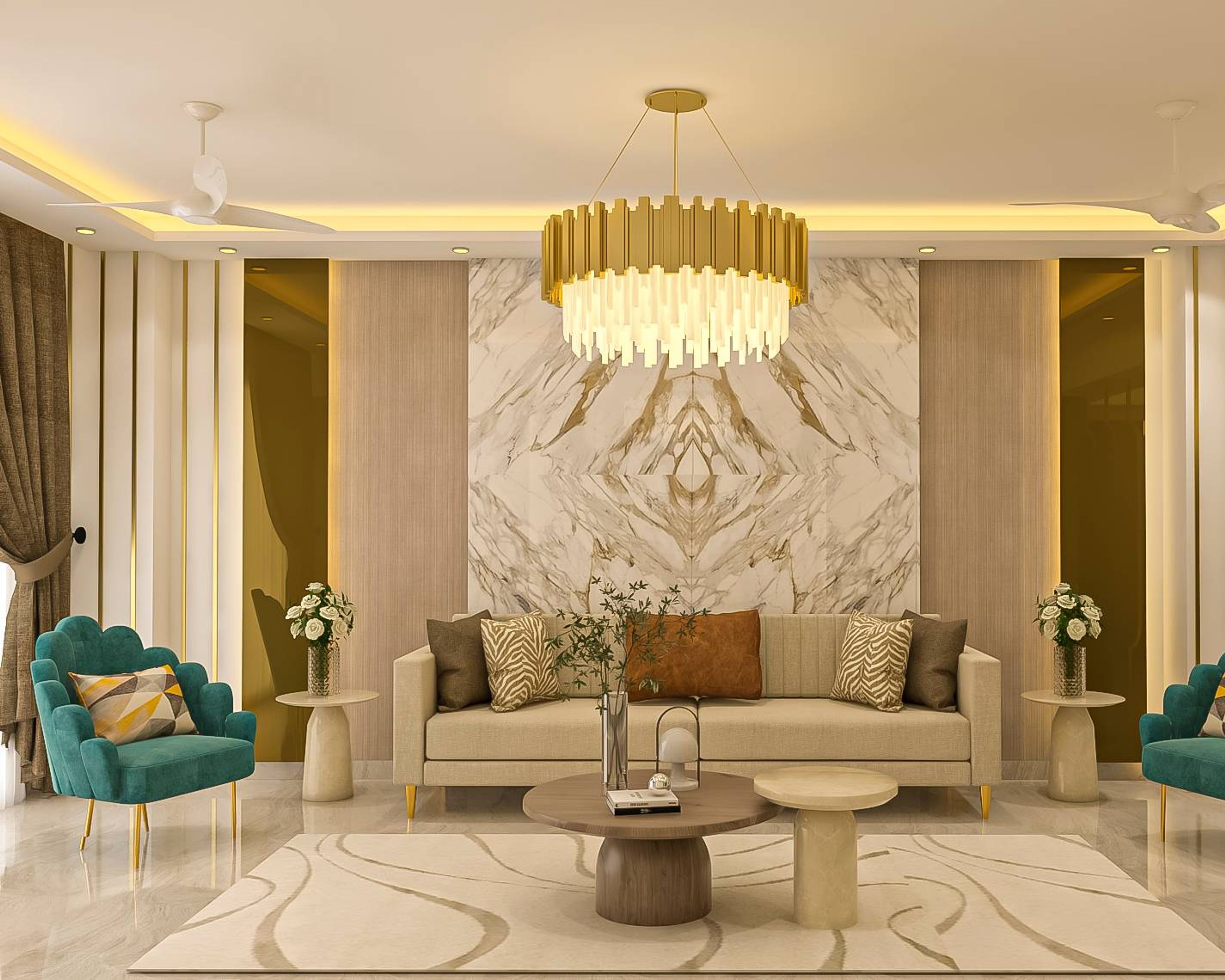 Classic Living Room - Livspace