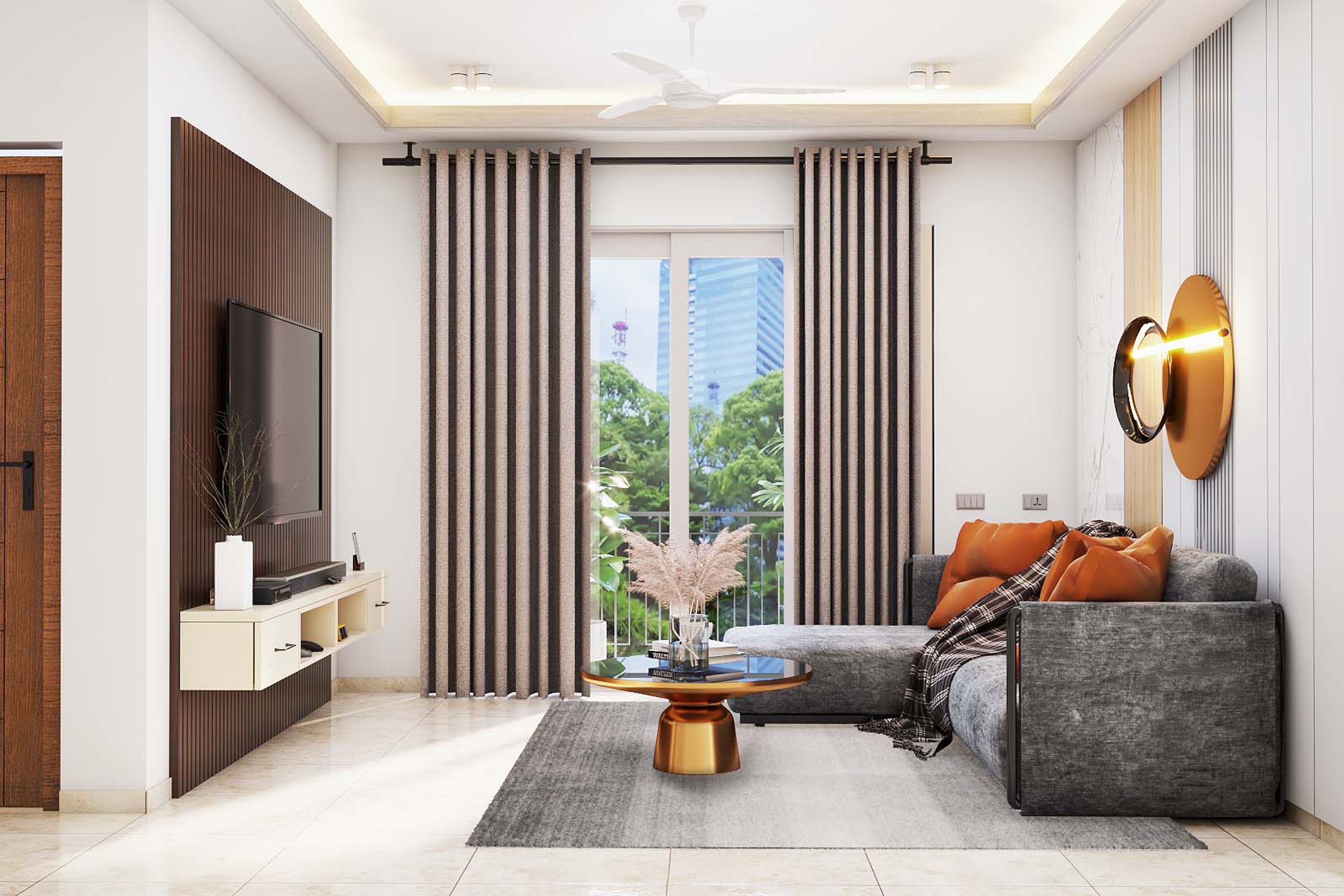 Modern Living Room Design With An L-shaped Sofa