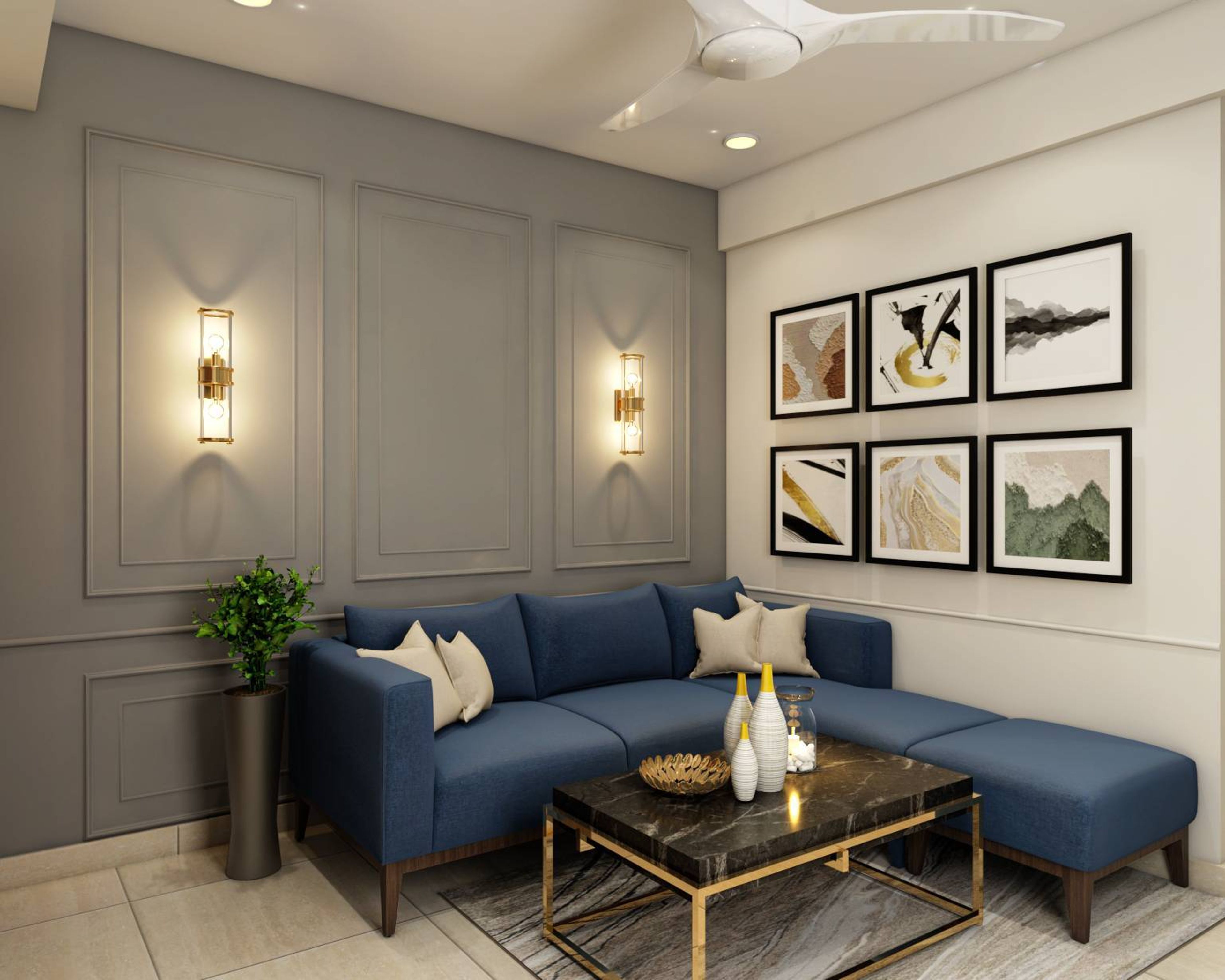 Classic Living Room Design With Compact Interiors