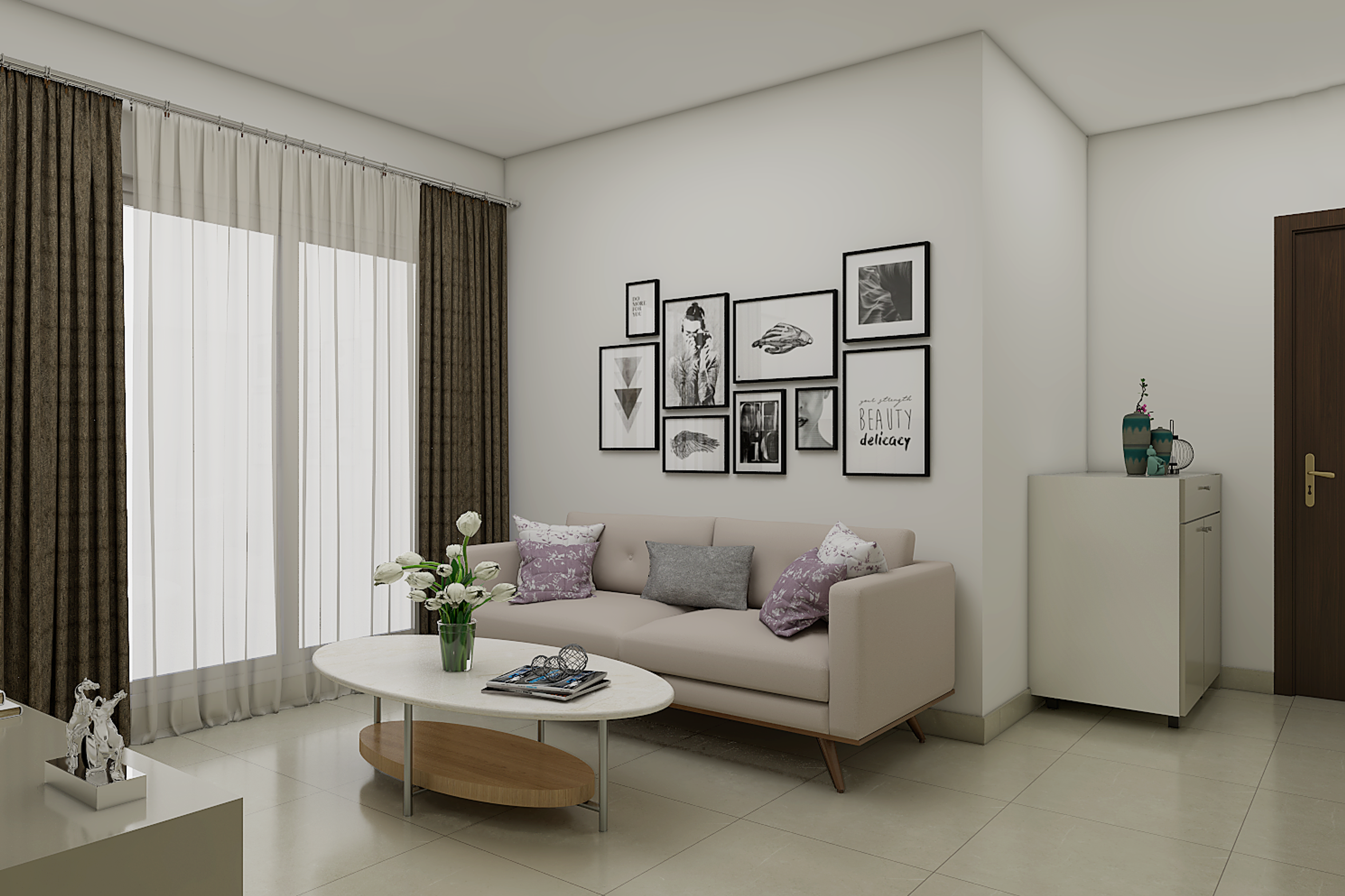 Modern Living Room Design - Livspace