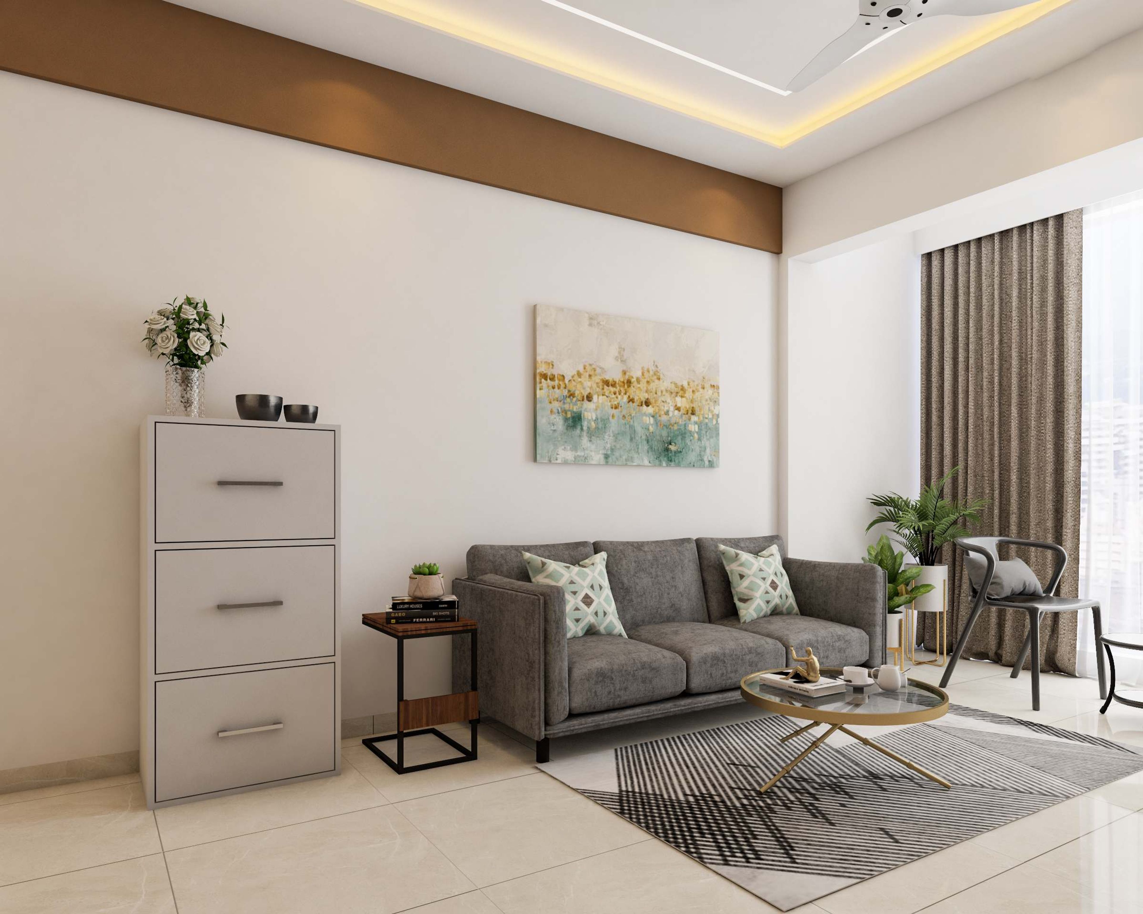 Airy and Spacious Living Room - Livspace