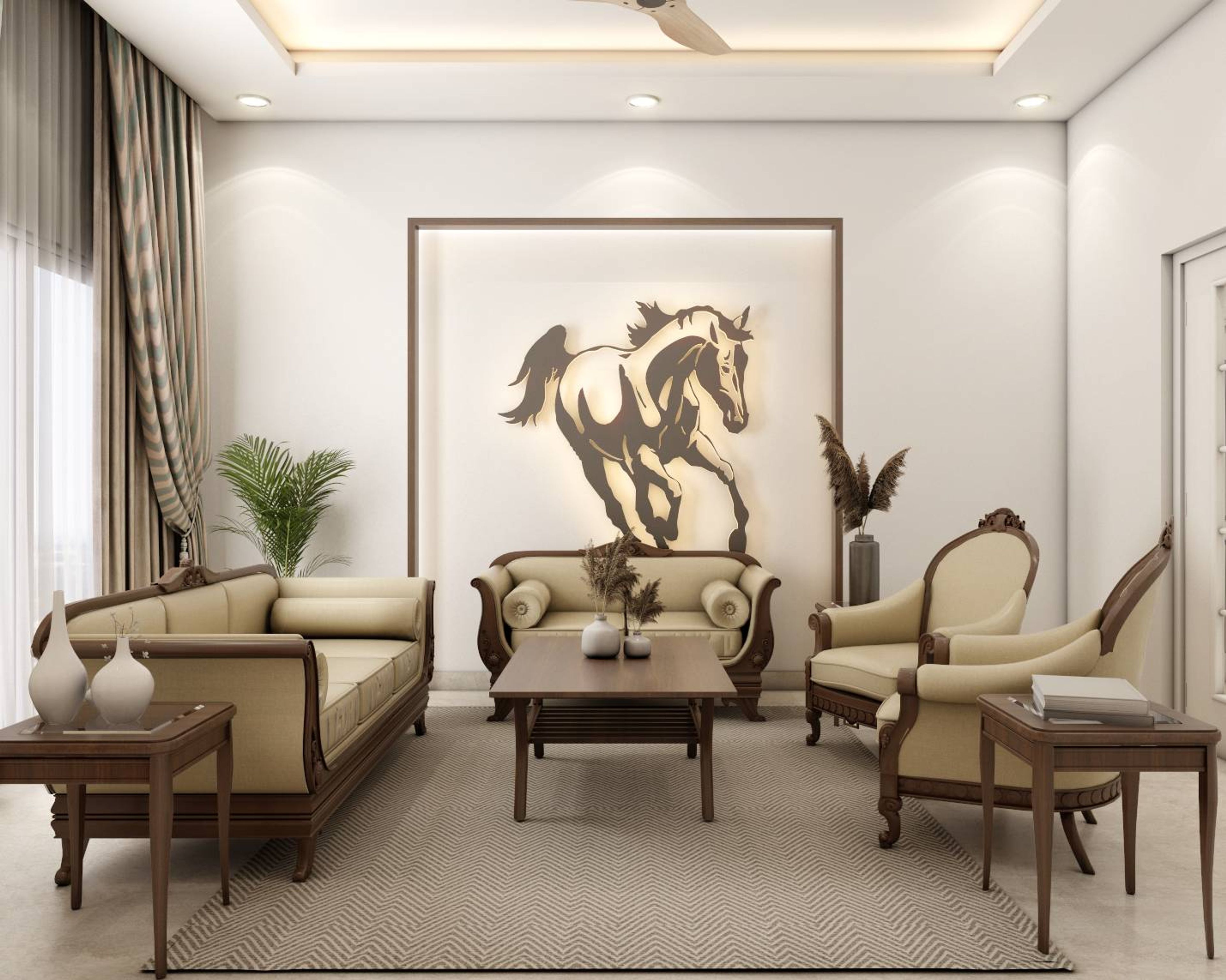 Traditional Style Living Room Design With Sleek Interiors