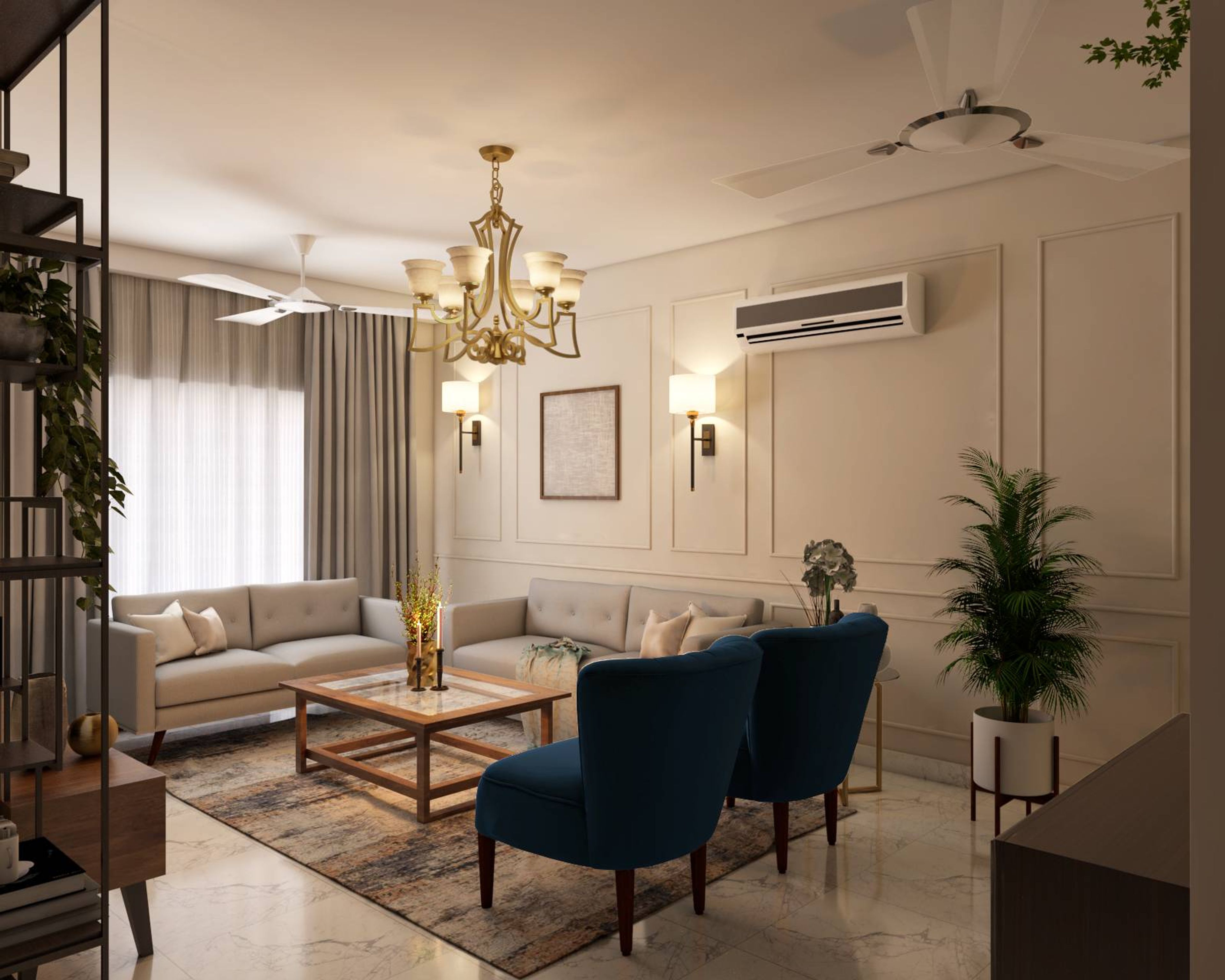 Modern Theme Compact Sized Living Room Design