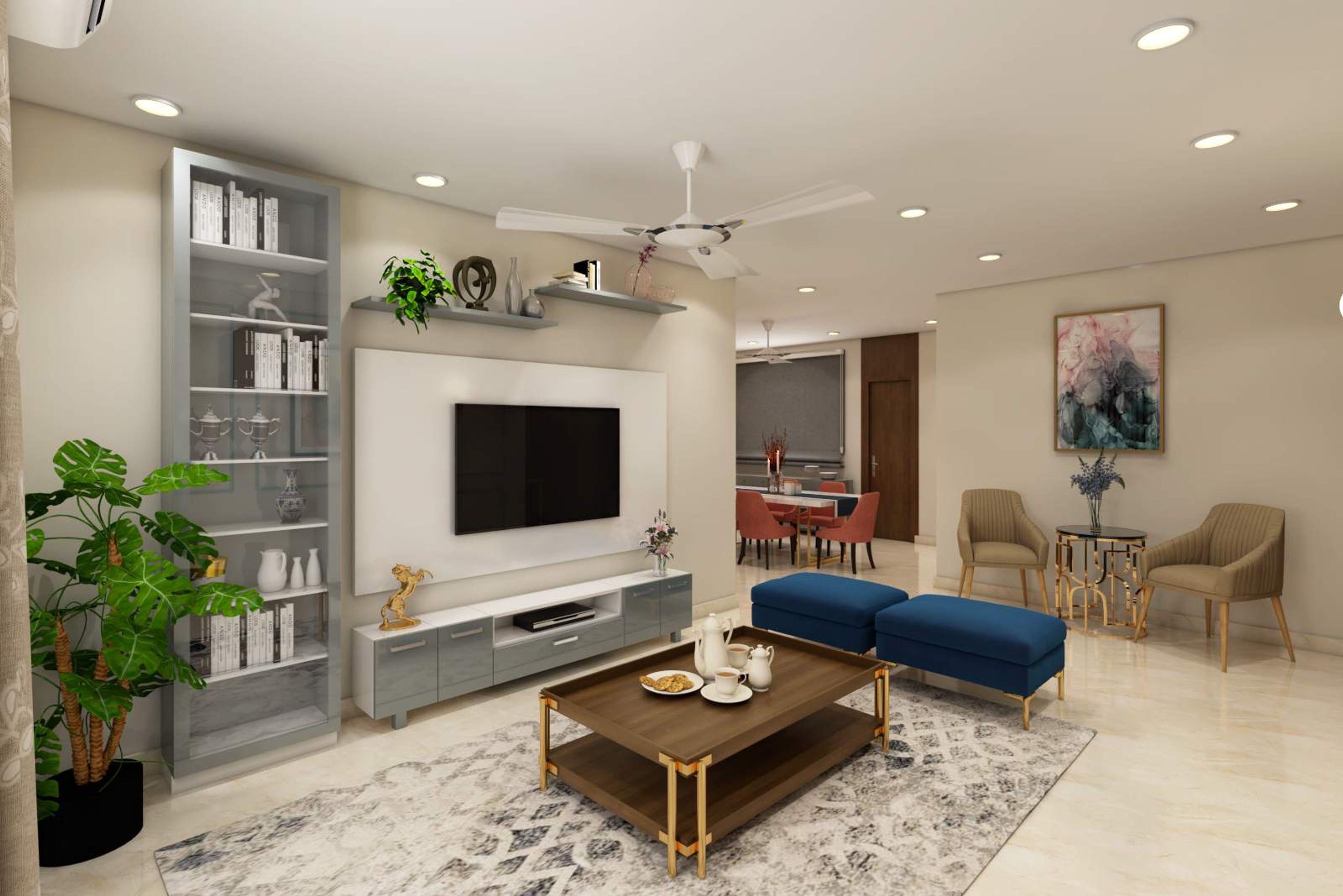 Modern-Style Spacious Living Room Design