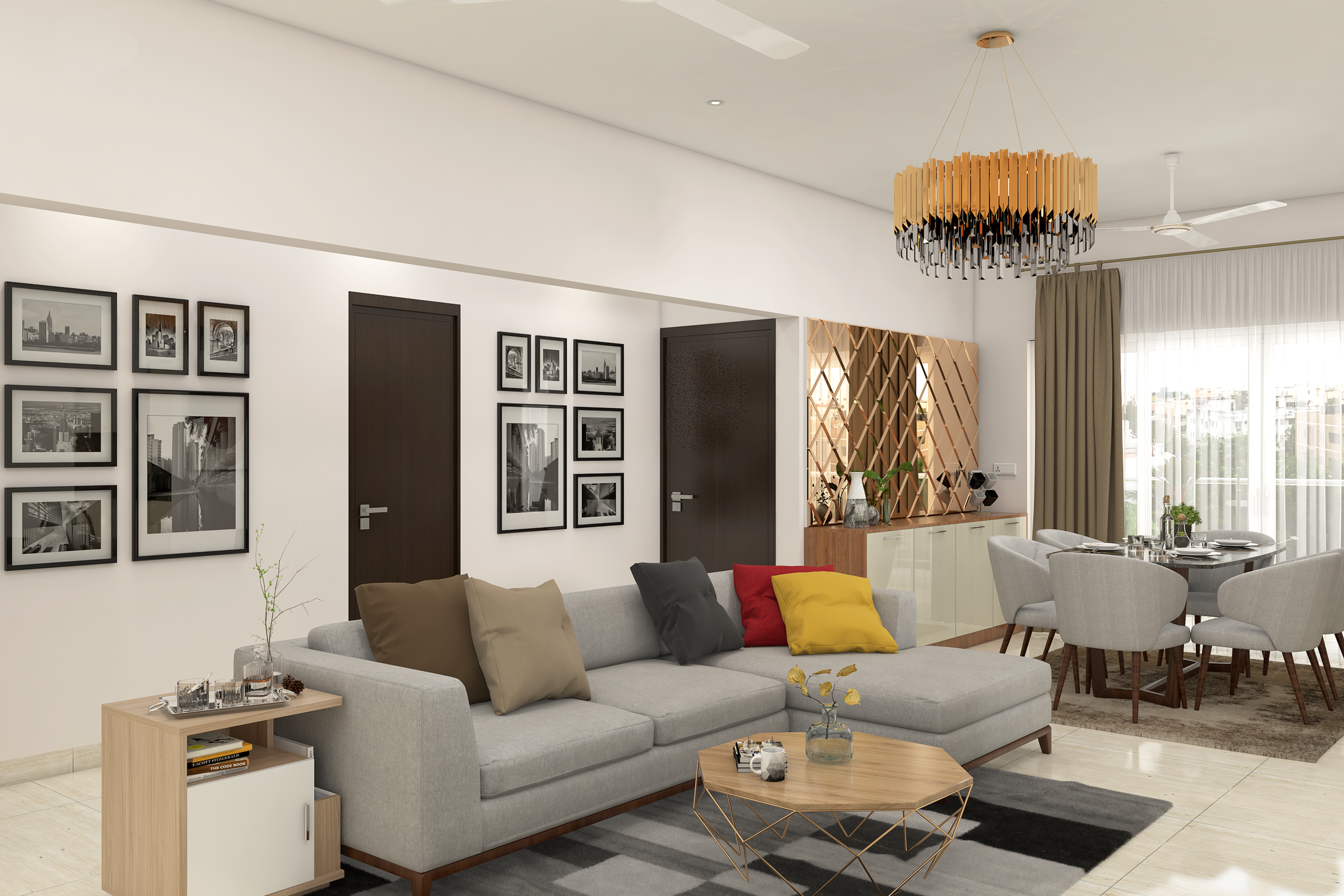 Modern Living Room - Livspace
