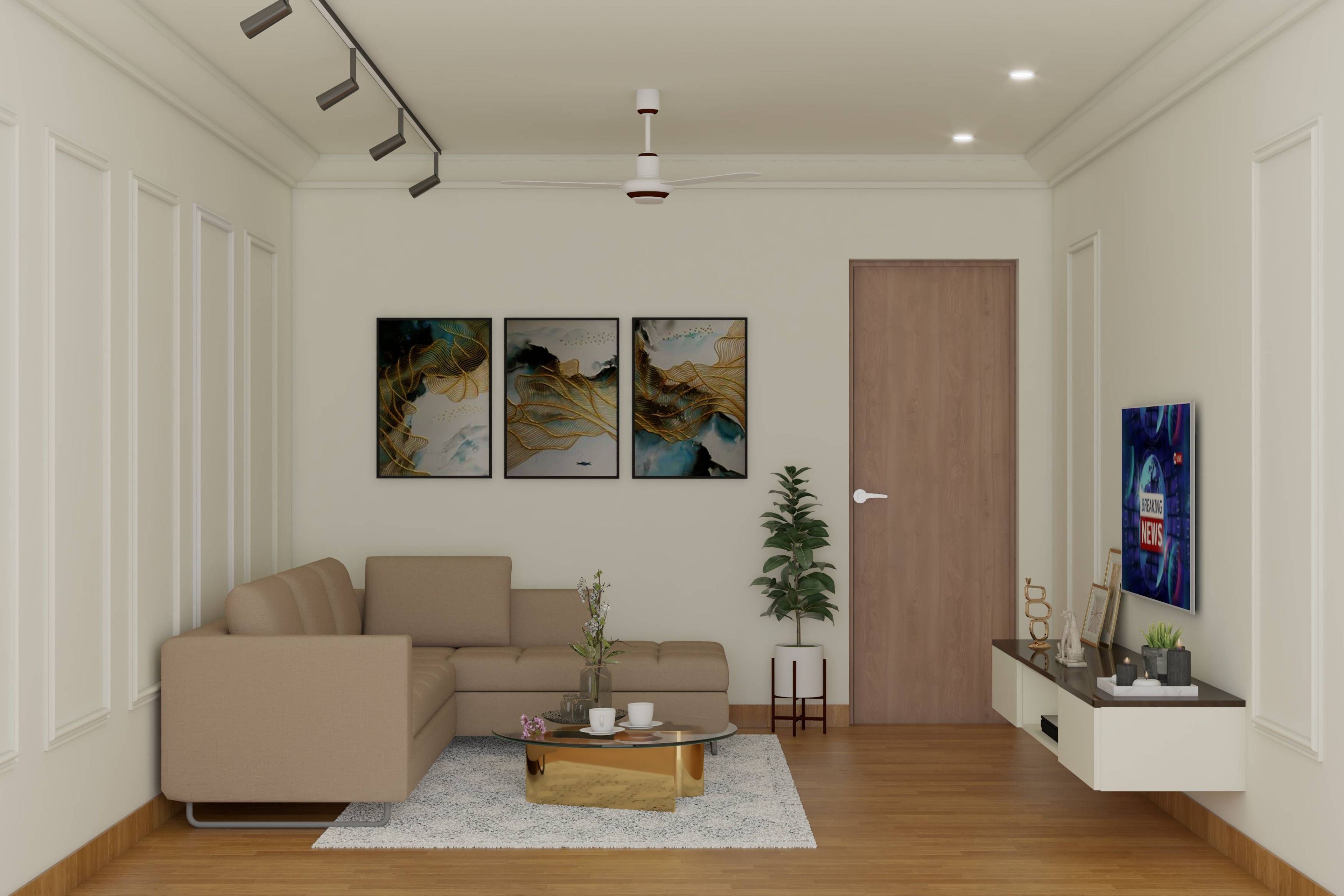 Contemporary Living Room Design With L-Shaped Sofa