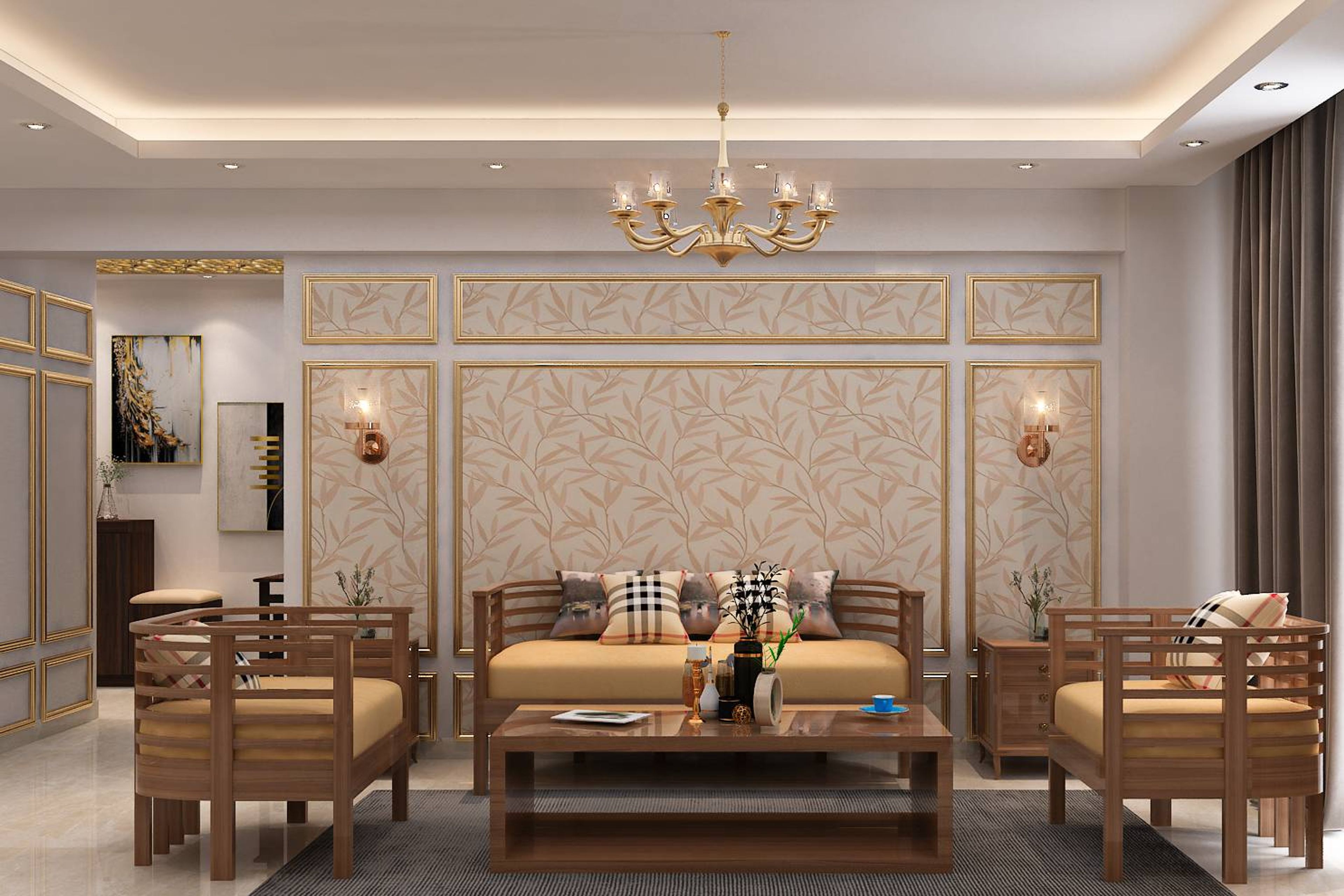 Modern Living Room Design With U-Shaped Layout