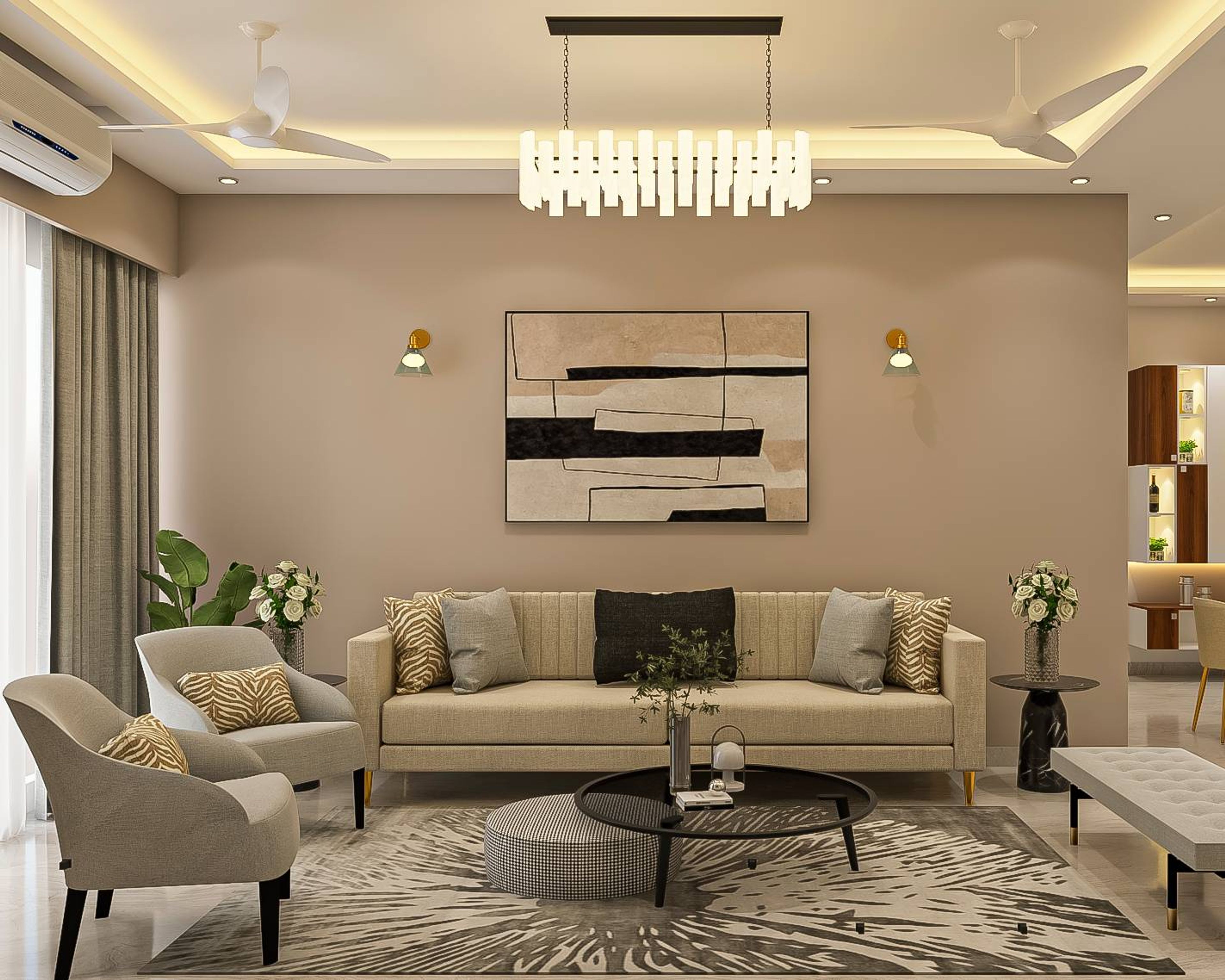 Modern Living Room - Livspace