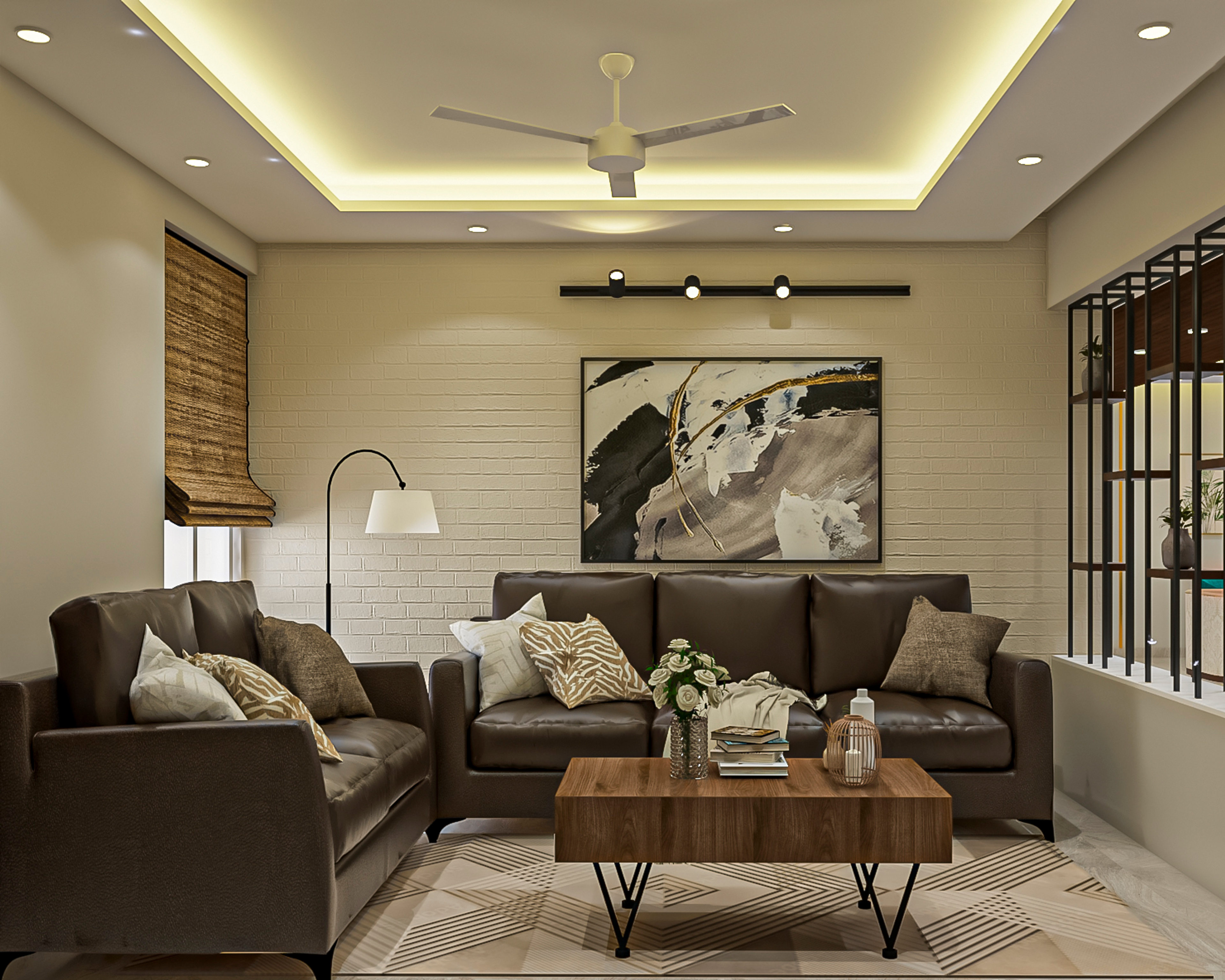 Compact Living Room Design - Livspace