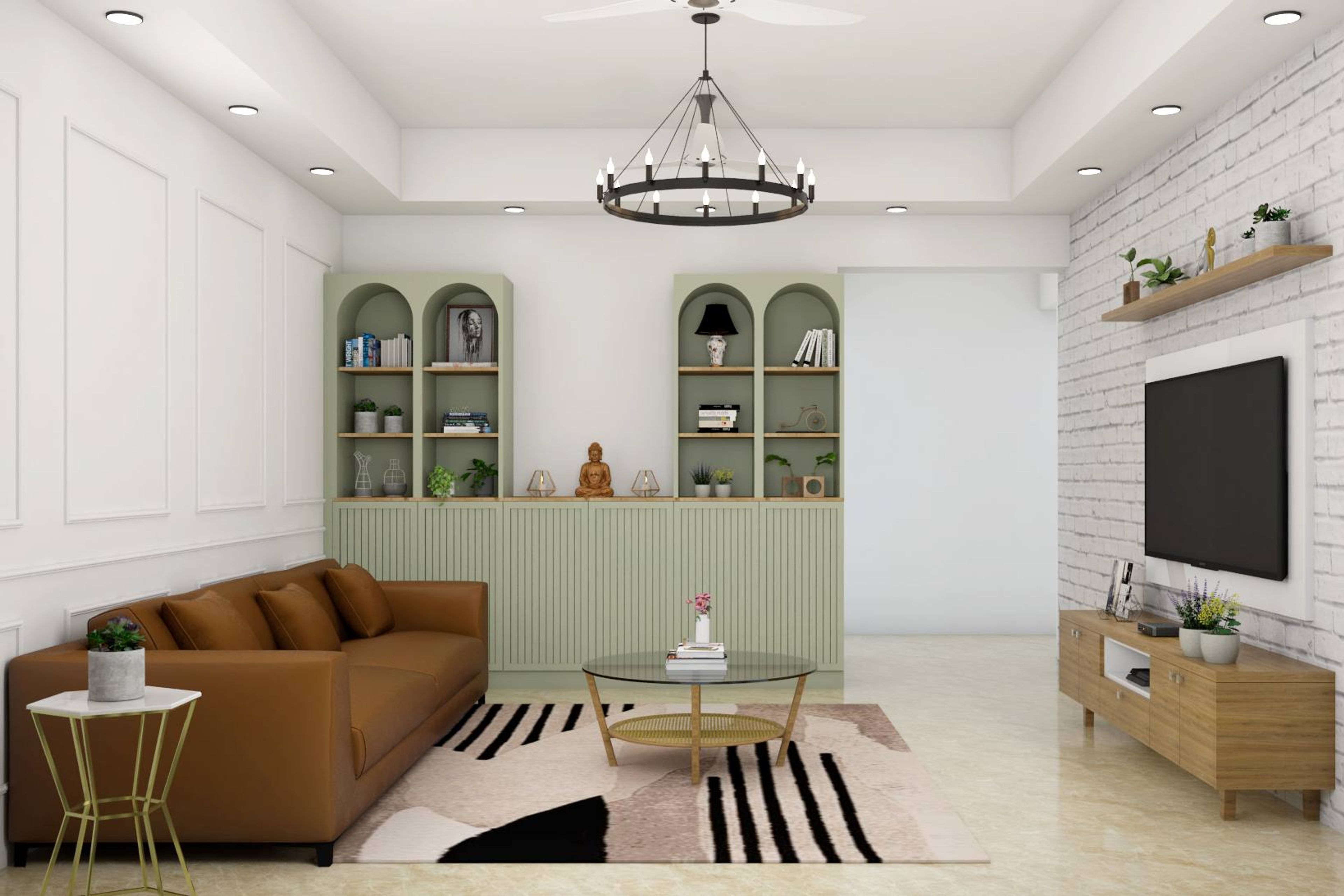 Eclectic Living Room Design - Livspace