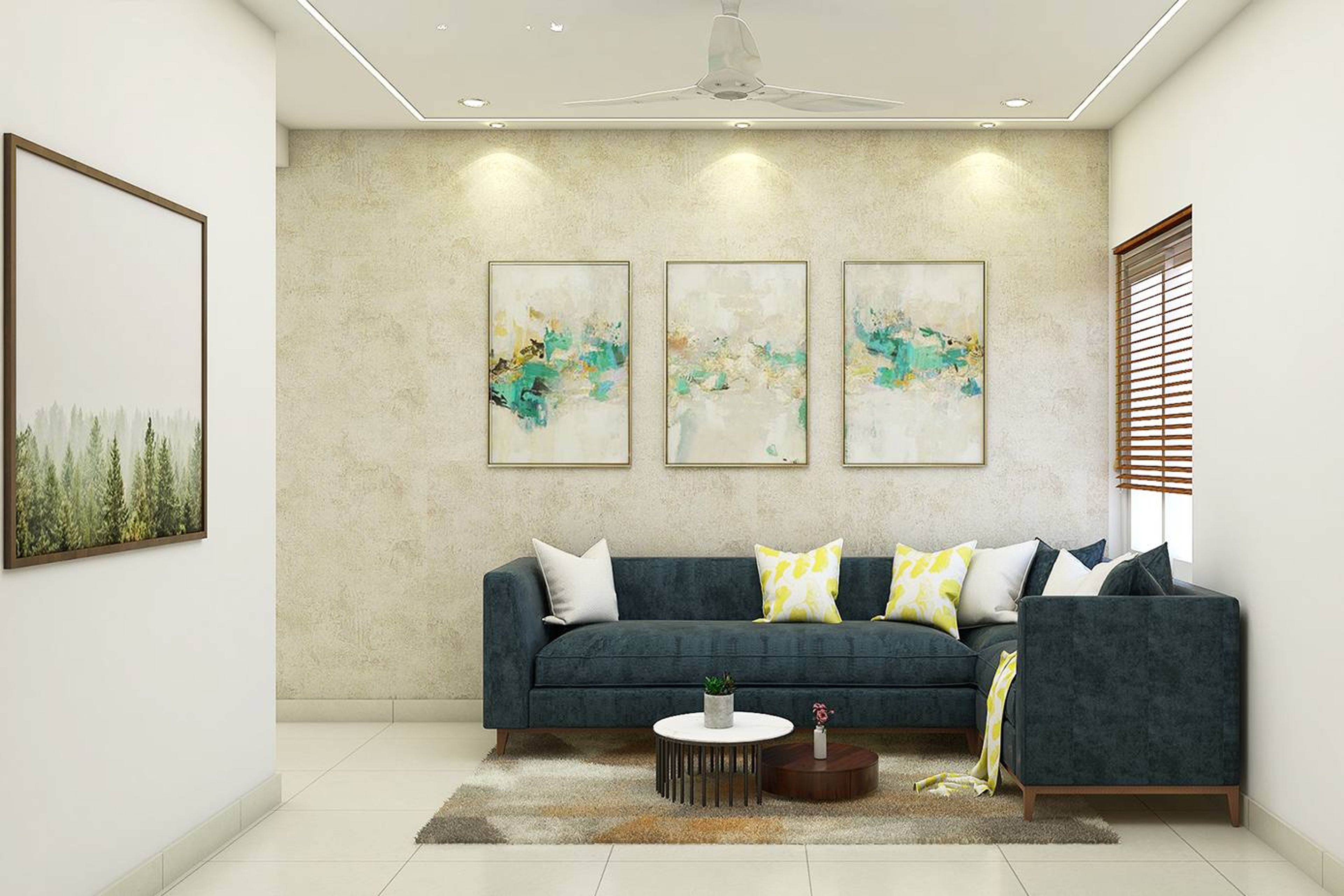 Modern Style Spacious Living Room Design