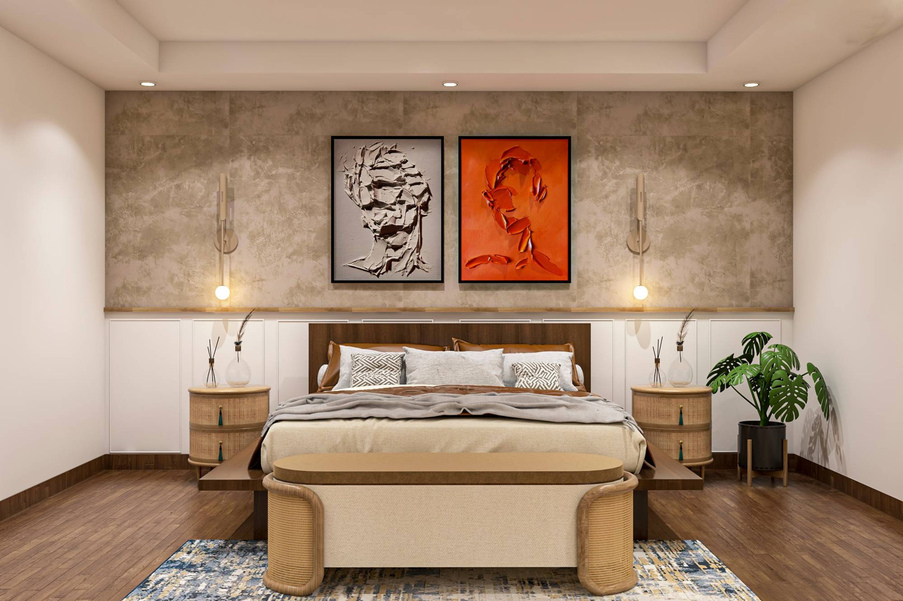 Elegant Spacious Master Bedroom With Contemporary Interiors