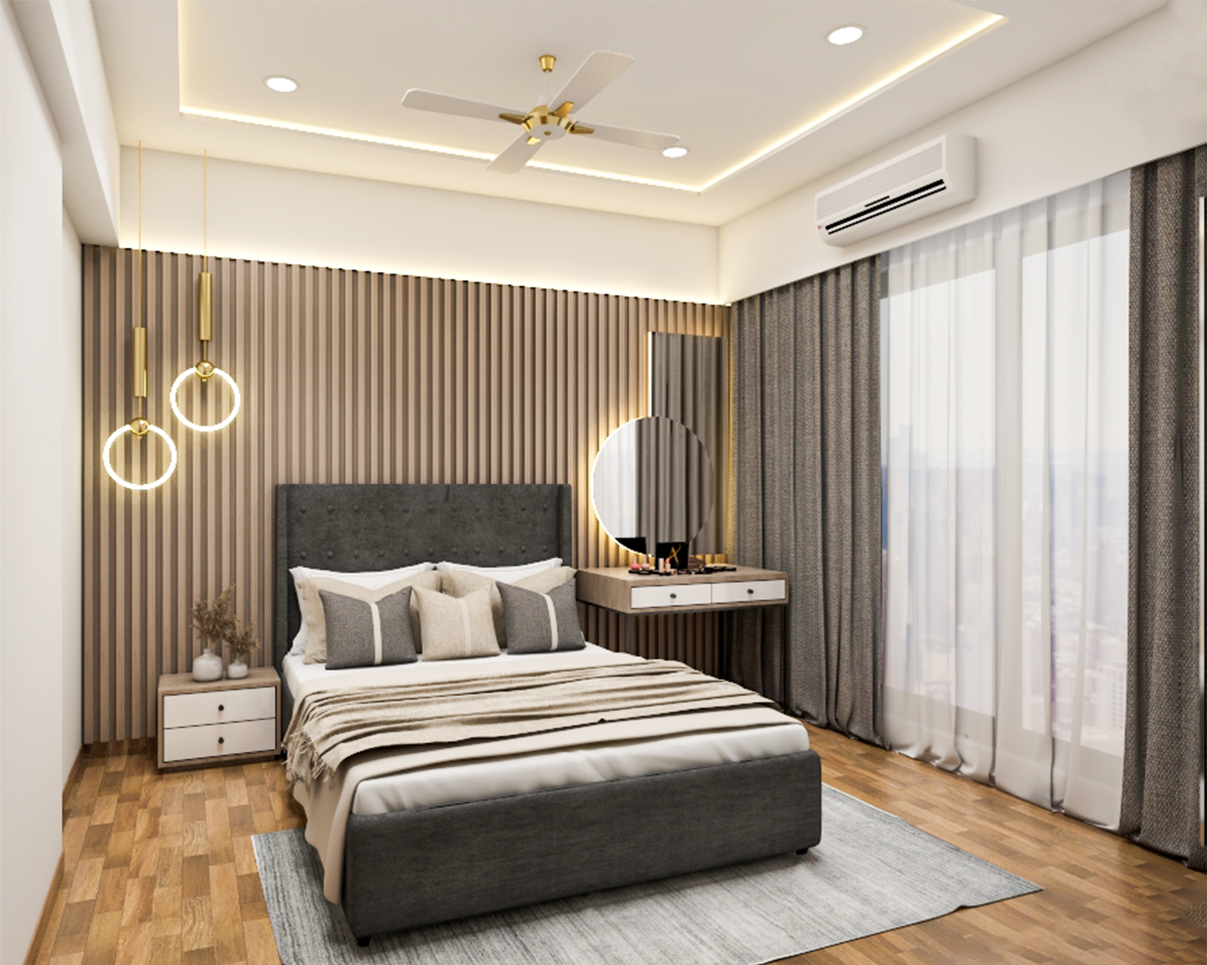 Contemporary Style Spacious Master Bedroom Design