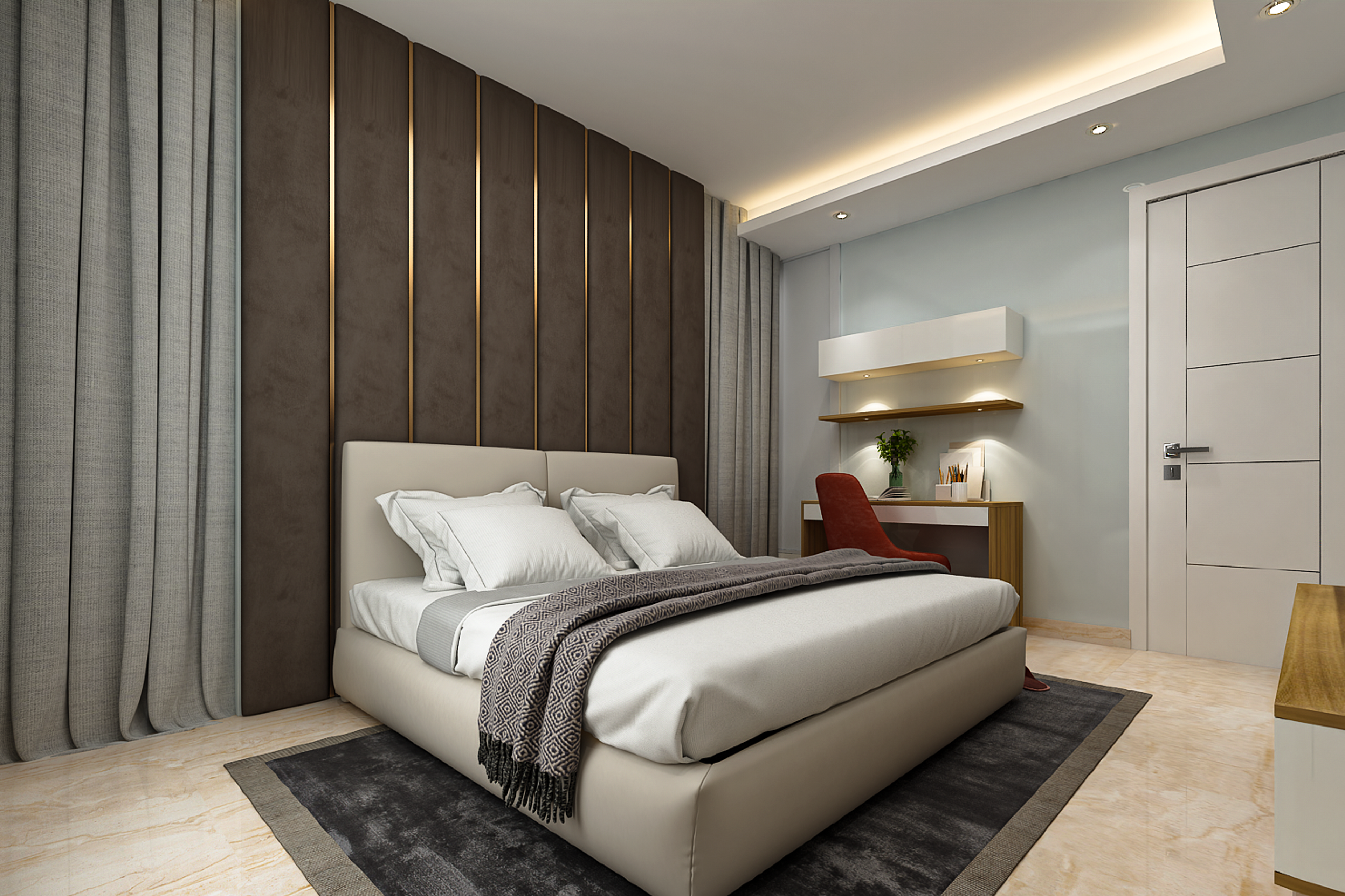 Contemporary Master Bedroom Design With Luxurious Interiors
