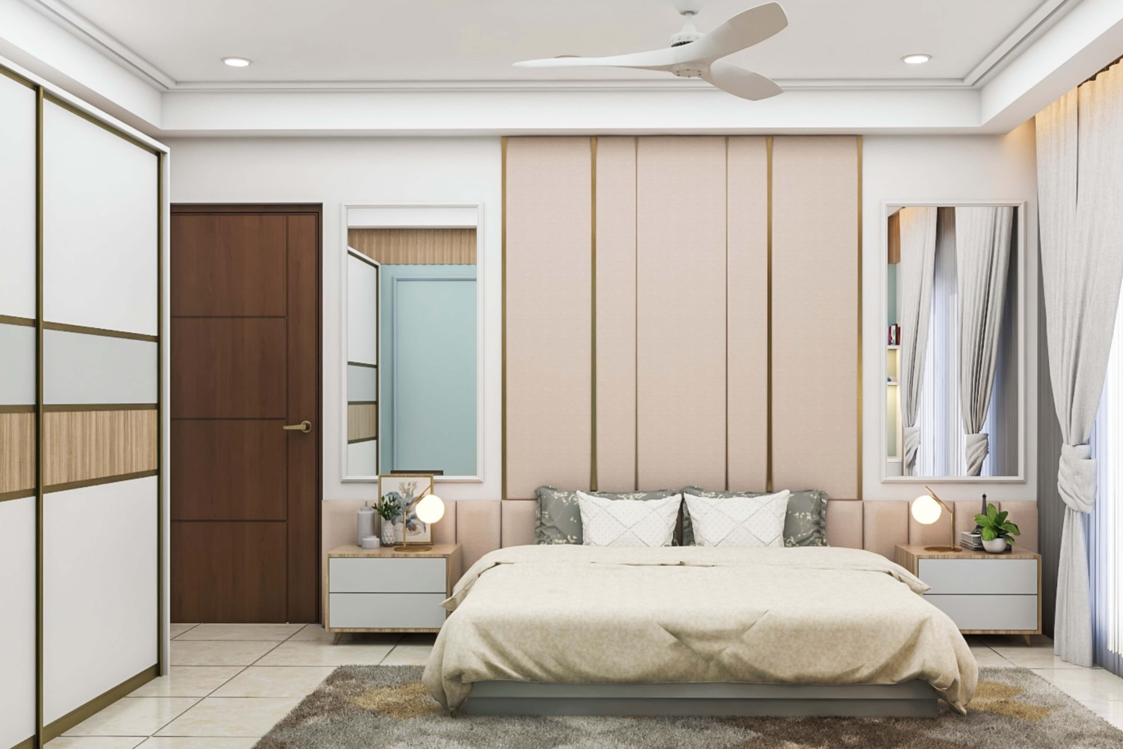 Contemporary Spacious Master Bedroom Design With Sliding Wardrobe