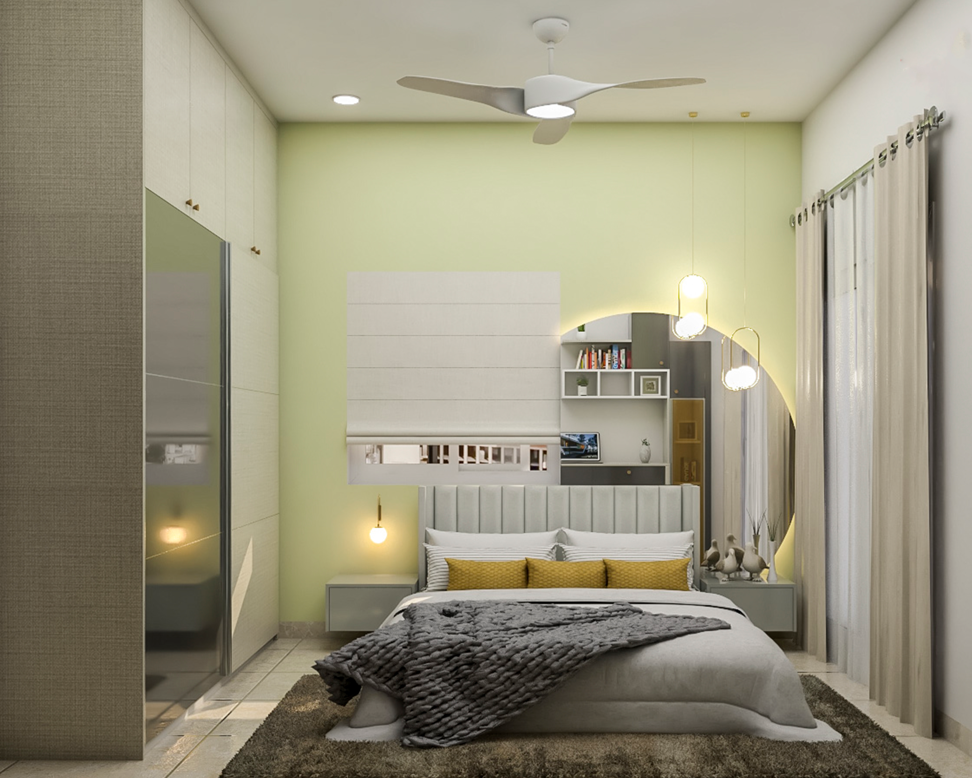 Shabby Chic Master Bedroom Design With Huge Wardrobe