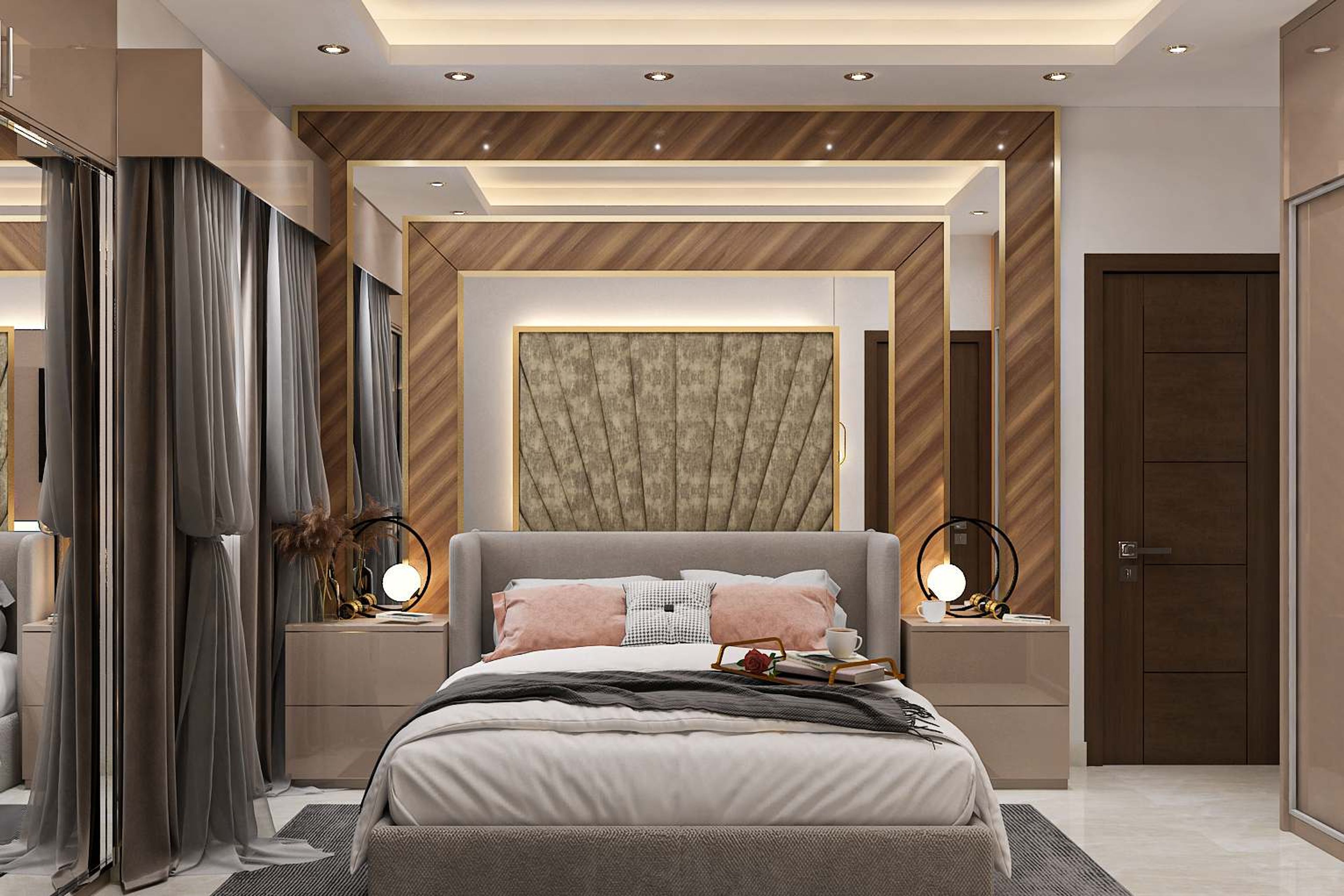 Contemporary Master Bedroom Design With A Sliding Wardrobe