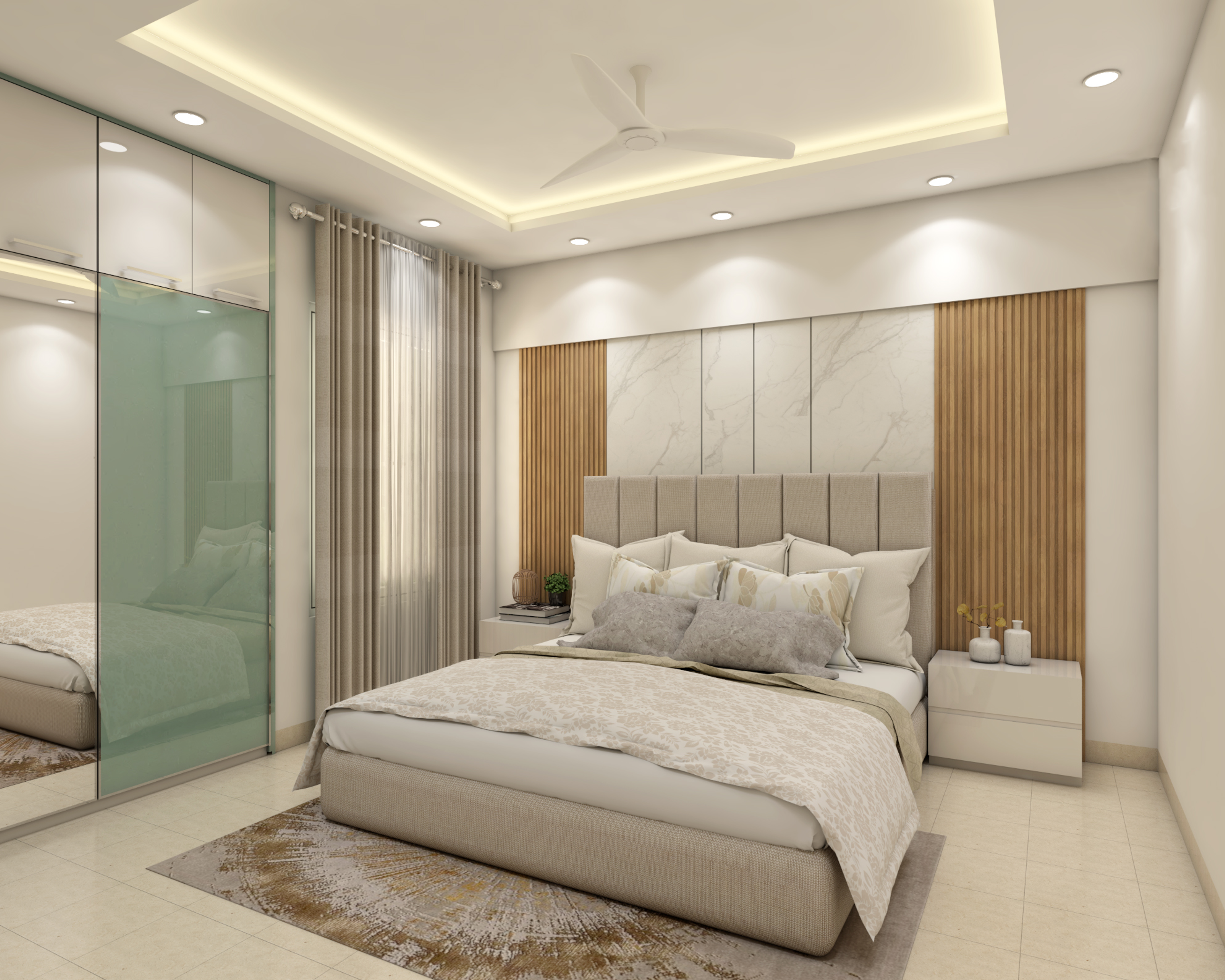 Spacious Modern Style Master Bedroom Design