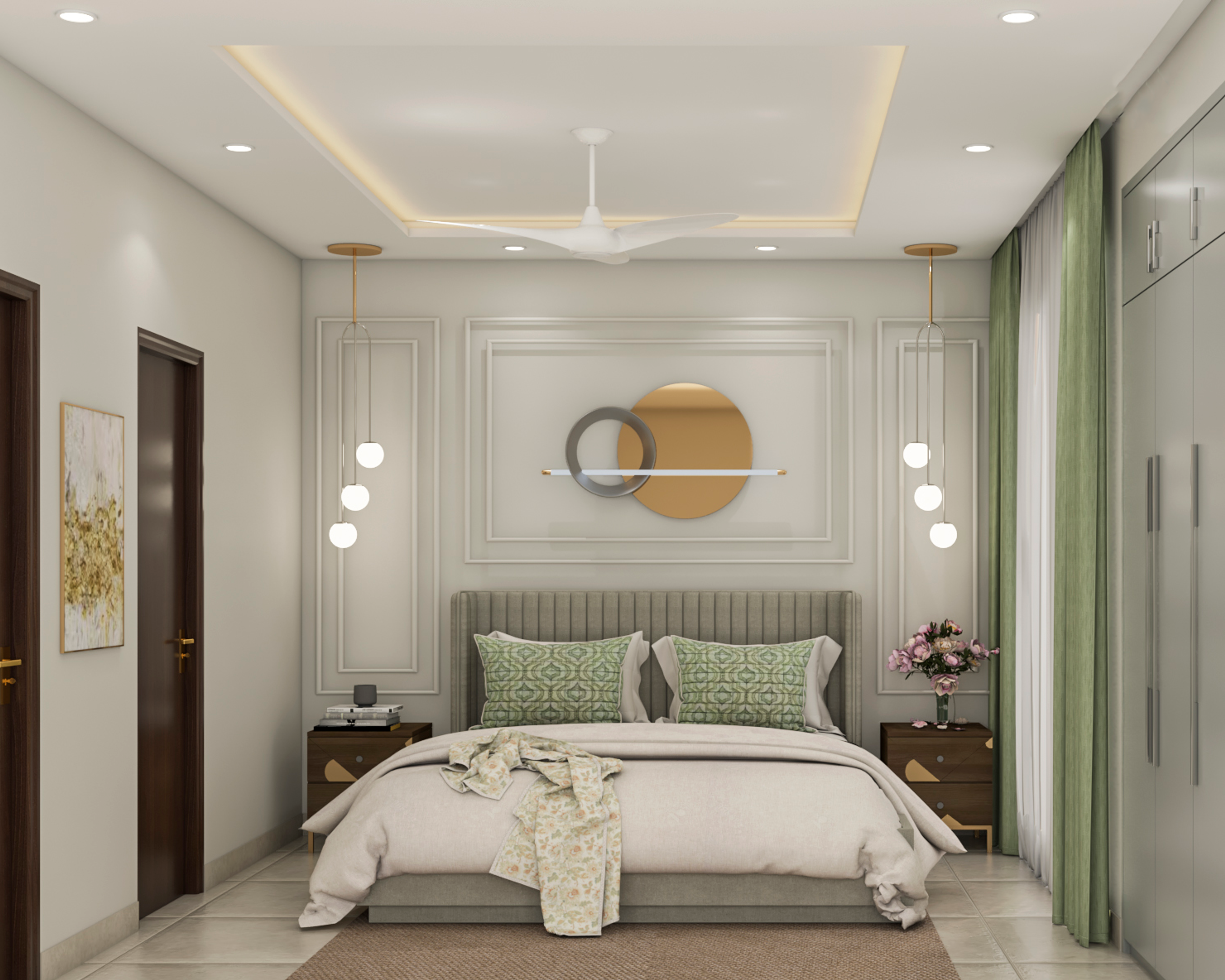 Contemporary Master Bedroom Design With Panelling