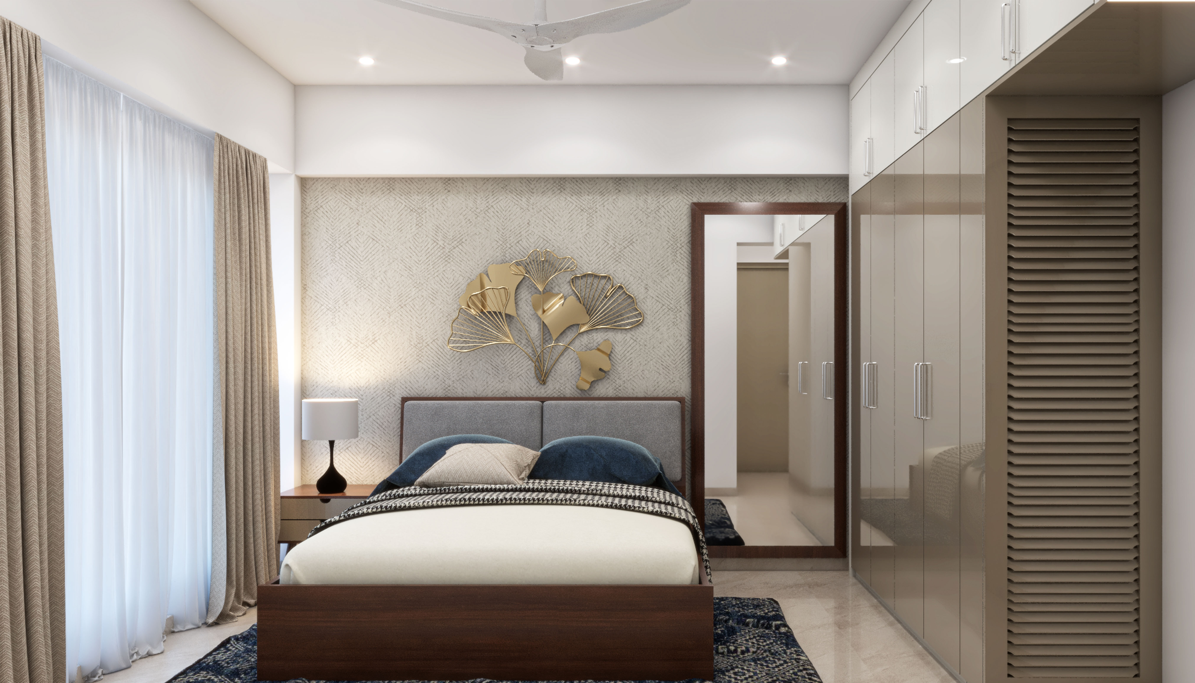 Modern Elegant Master Bedroom Design With Art Work