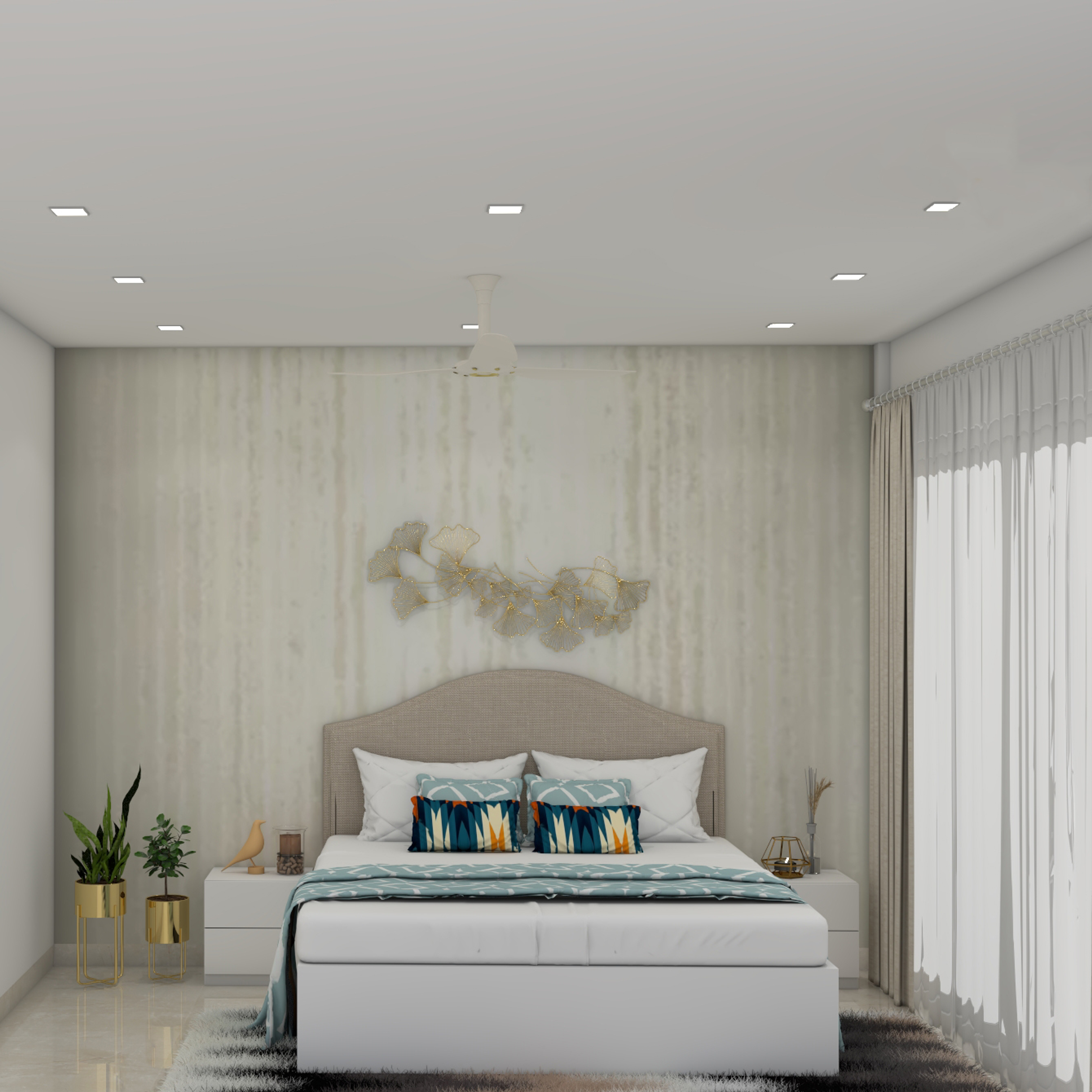 Spacious Master Bedroom Design With Beige Toned Interiors