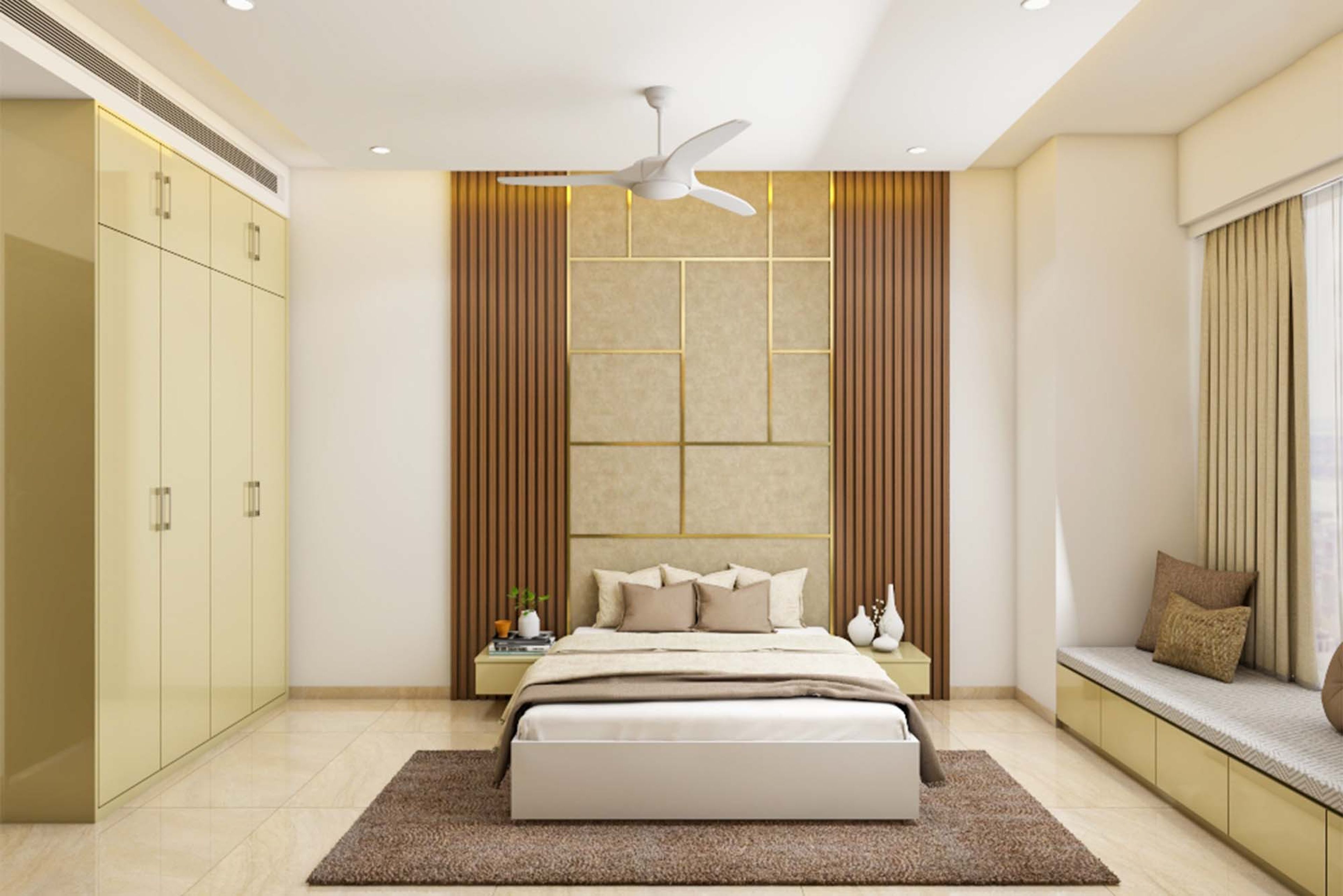Contemporary Master Bedroom Design With Wall Panelling